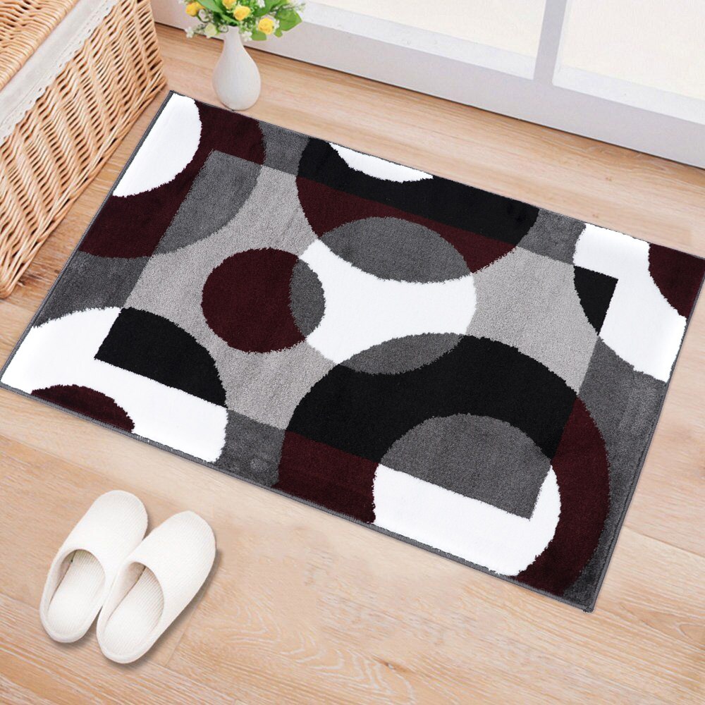 Tufted Rectangular Easy Care Synthetic Area Rug 2' x 3' in Red
