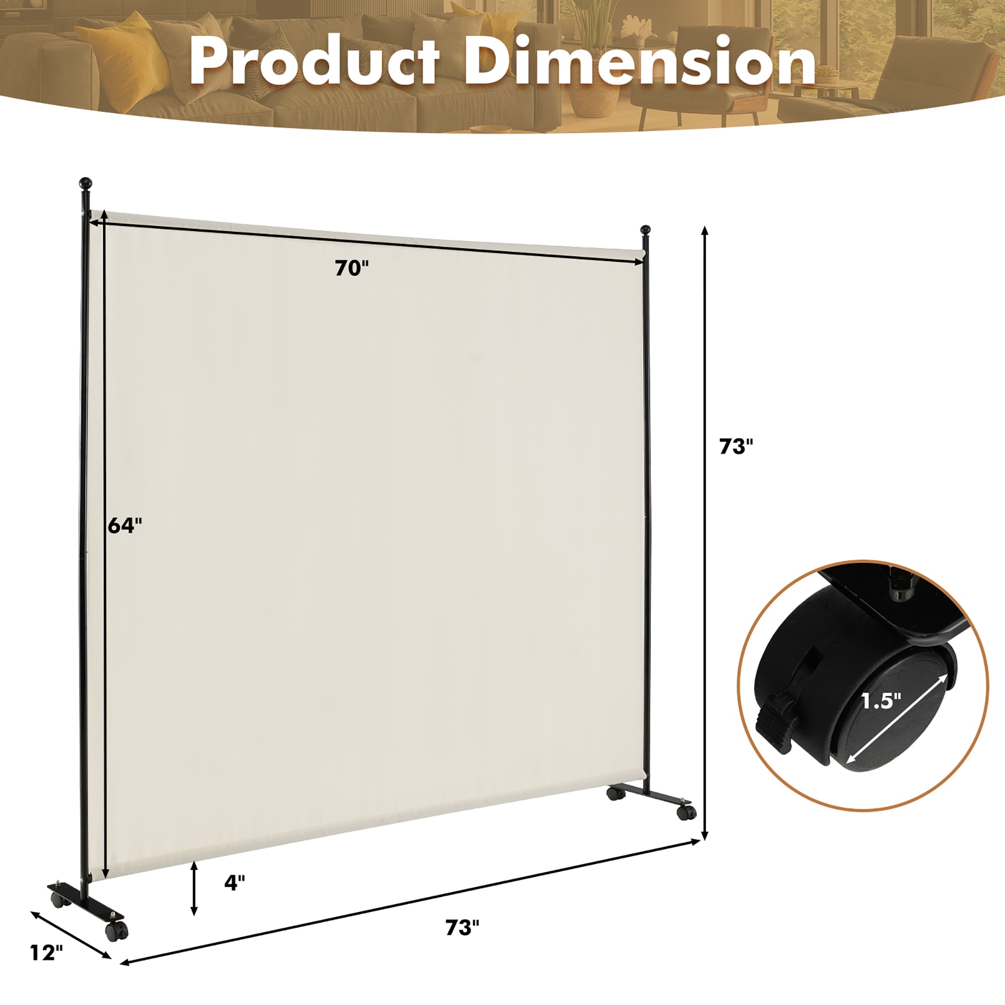 Goplus LWS00319 Indoor-Privacy-Screens - View #2