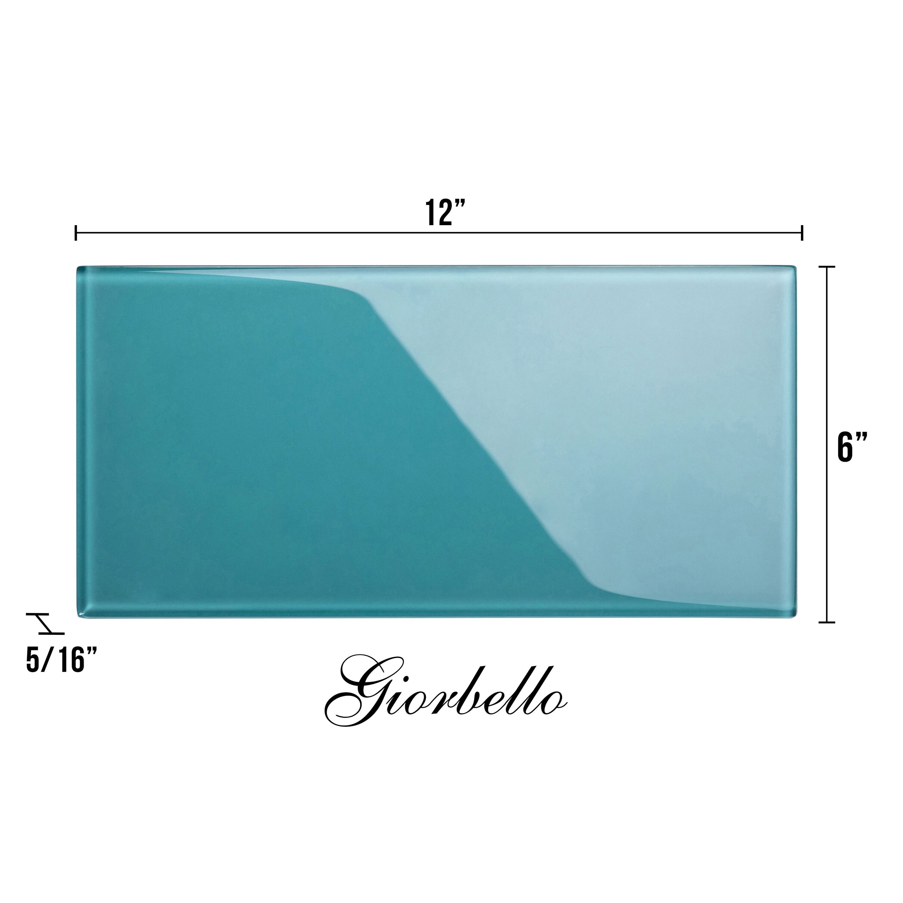 Giorbello Classic Premium Dark Teal 6 In X 12 In Glossy Glass Subway Wall Tile 5 Sq Ft Carton