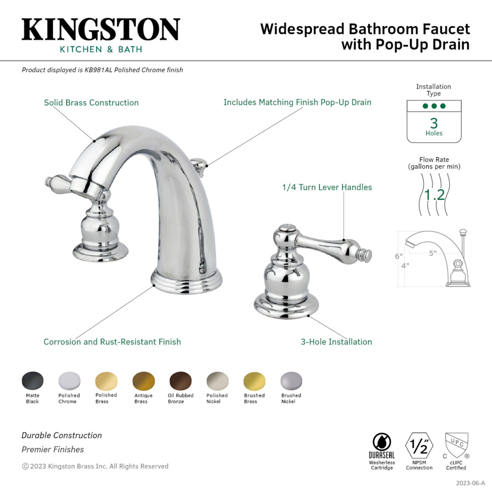 Elements of Design EB988AL Lavatory-Faucets - View #2