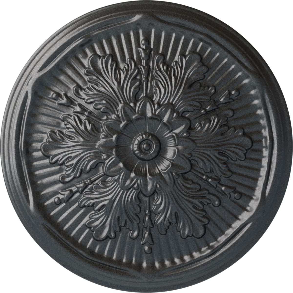 Ekena Millwork CM21LUPES Luton 21-in W x 21-in L Painted Pewter Polyurethane Whole Ceiling Medallion
