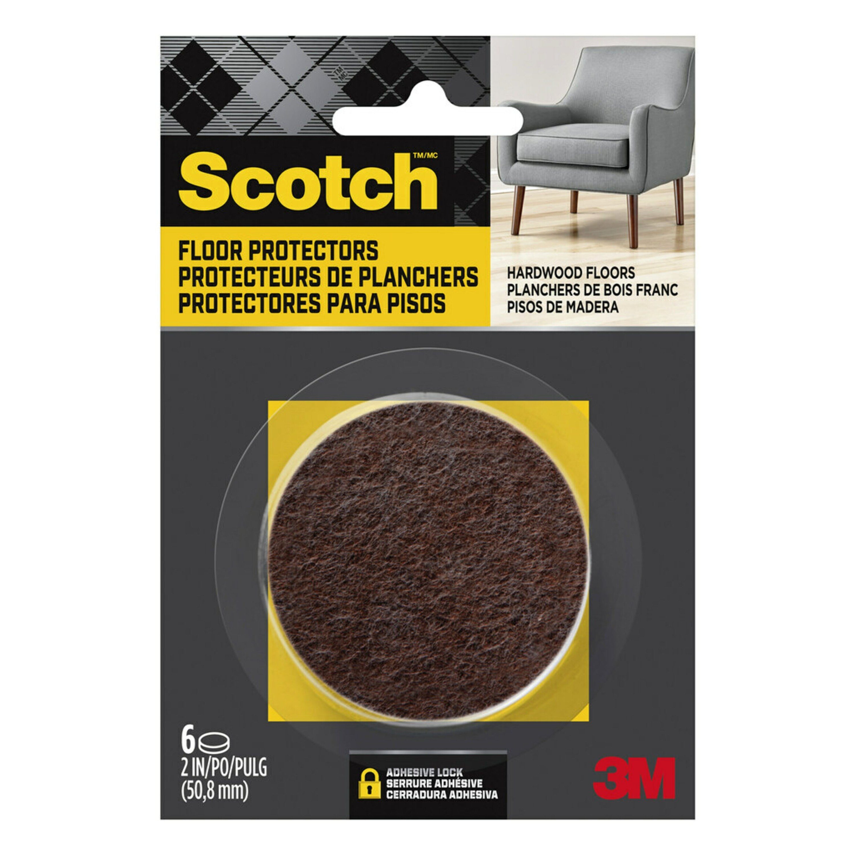 Scotch SP827-NA 6 -Pack 2-in Brown Round Felt furniture pads