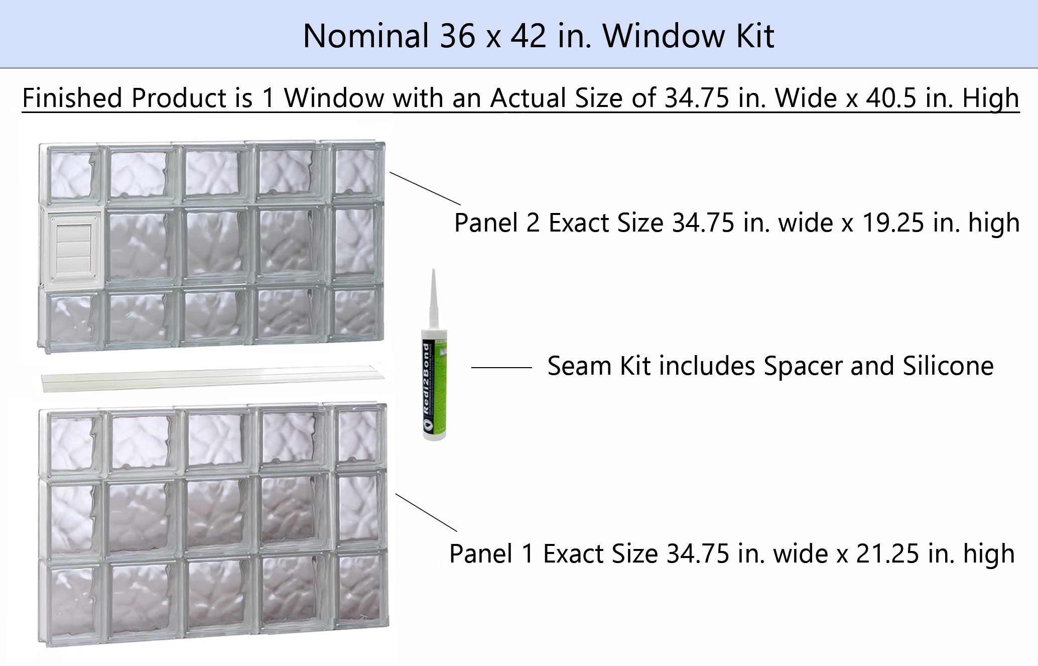 REDI2SET D3642DC Glass-Block-Windows - View #2
