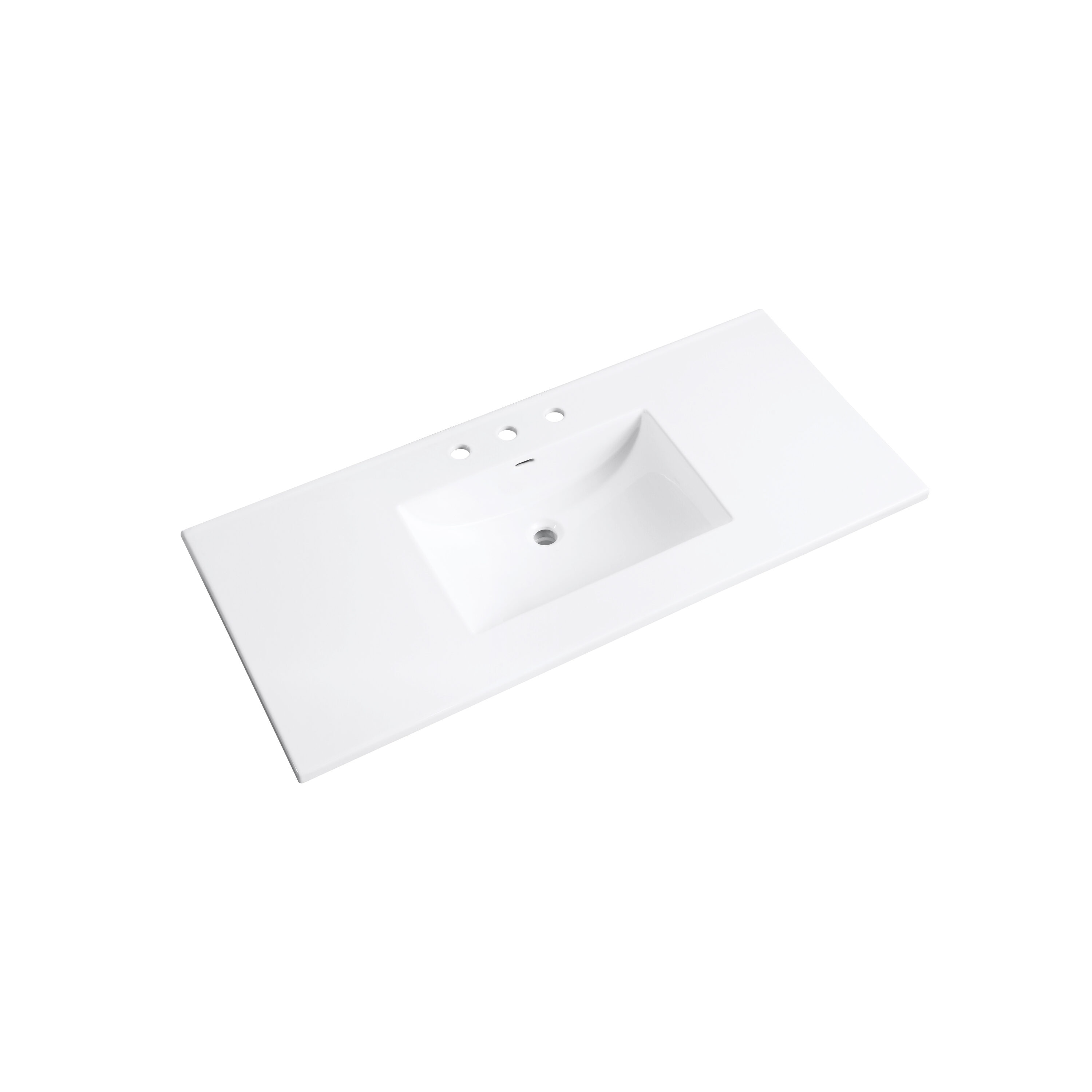 White Ceramic 49" Vanity Top with Integrated Basin