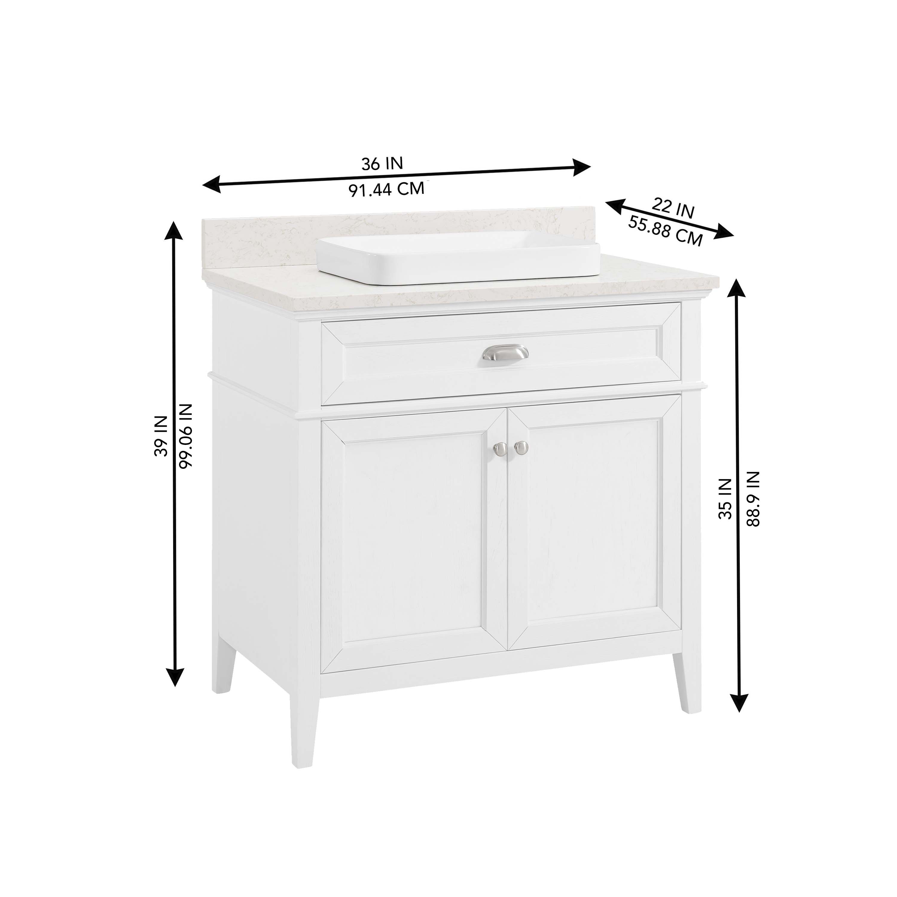 Nicole Curtis Northville 36-in Matte White Oak Semi-recessed Single ...