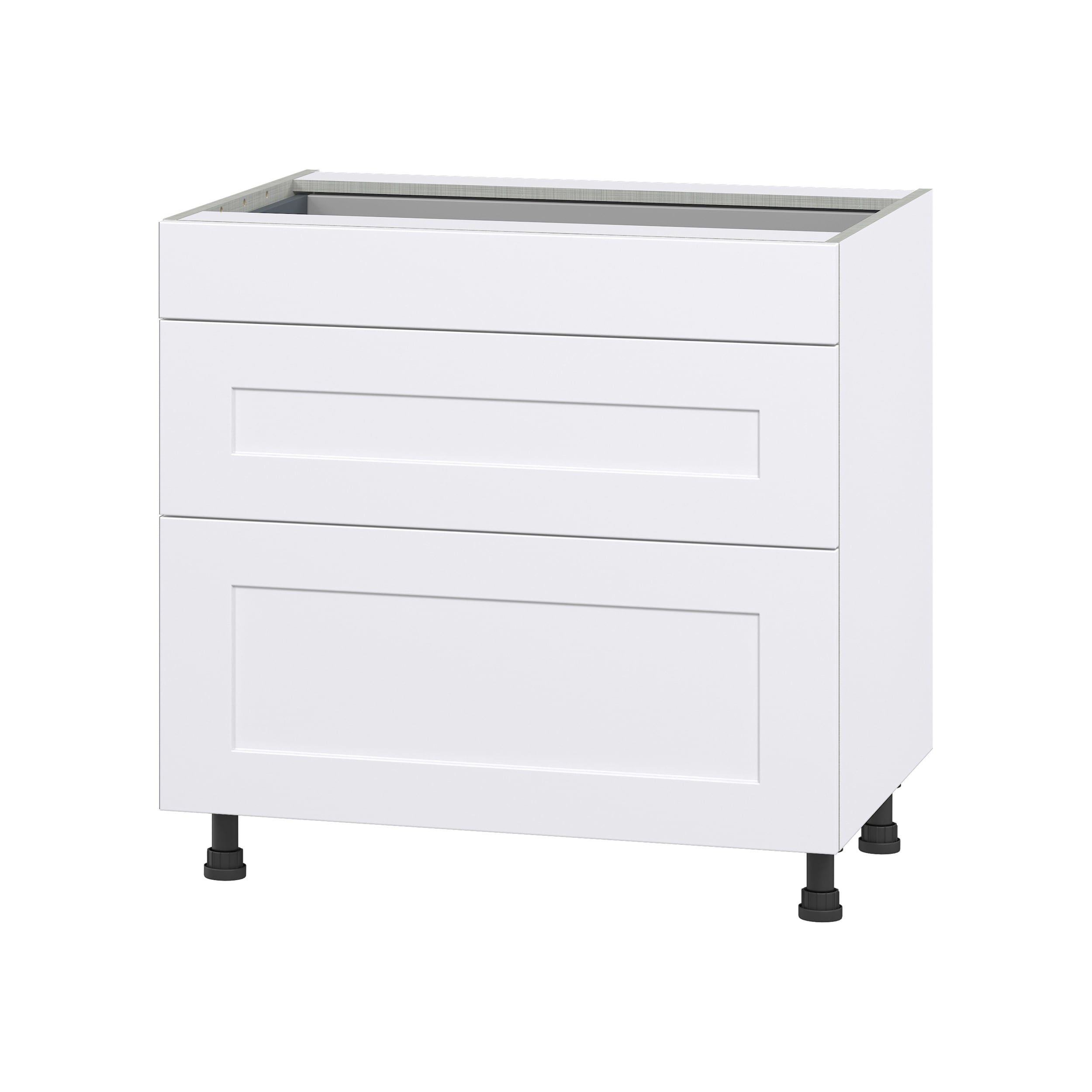Hugo&Borg Jolie 36-in W x 34.5-in H x 24-in D Warm White 2-Drawer Base Fully Assembled Cabinet