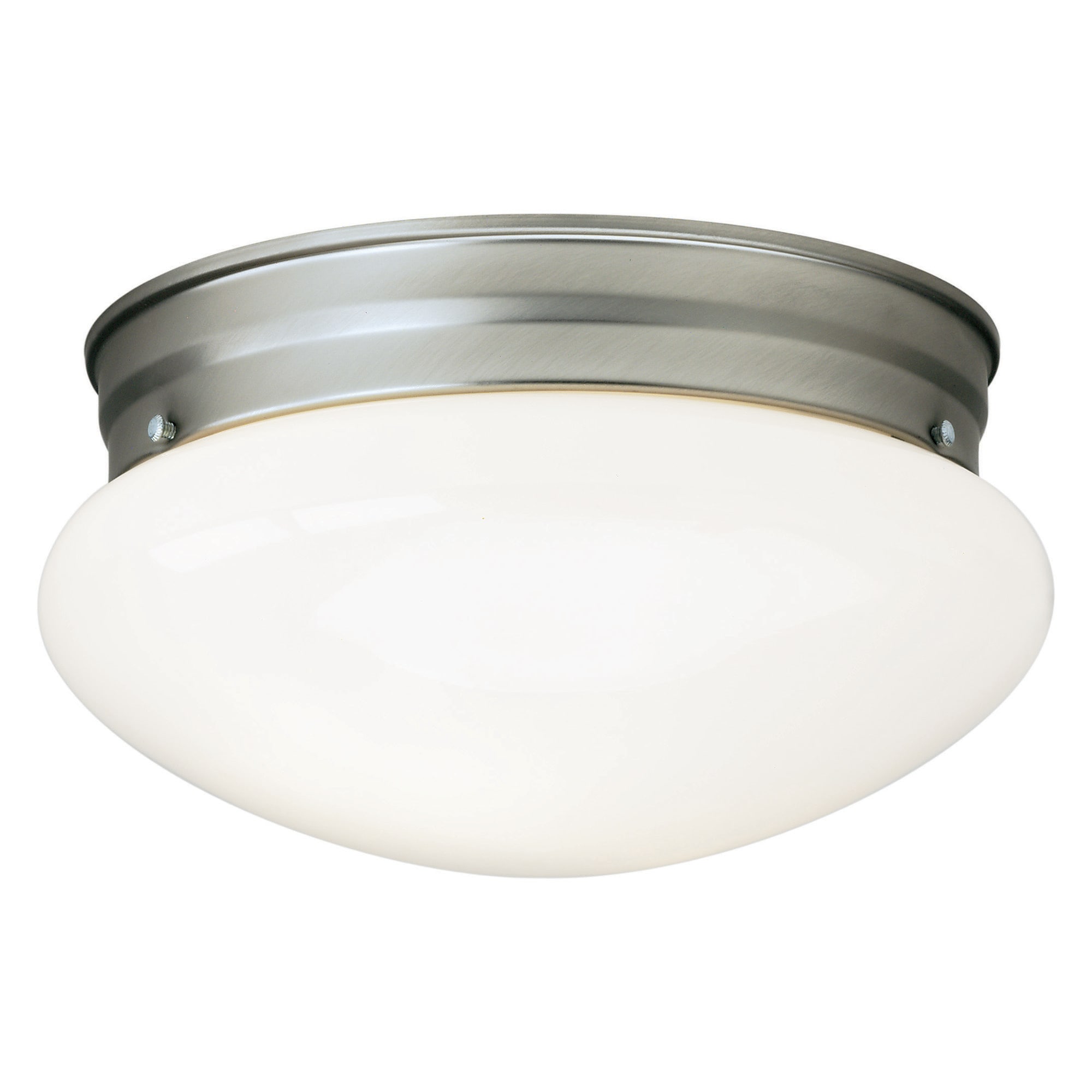 Forte Lighting 6002-01-55 Button 1 -Light 7.5-in Brushed Nickel Flush Mount Light