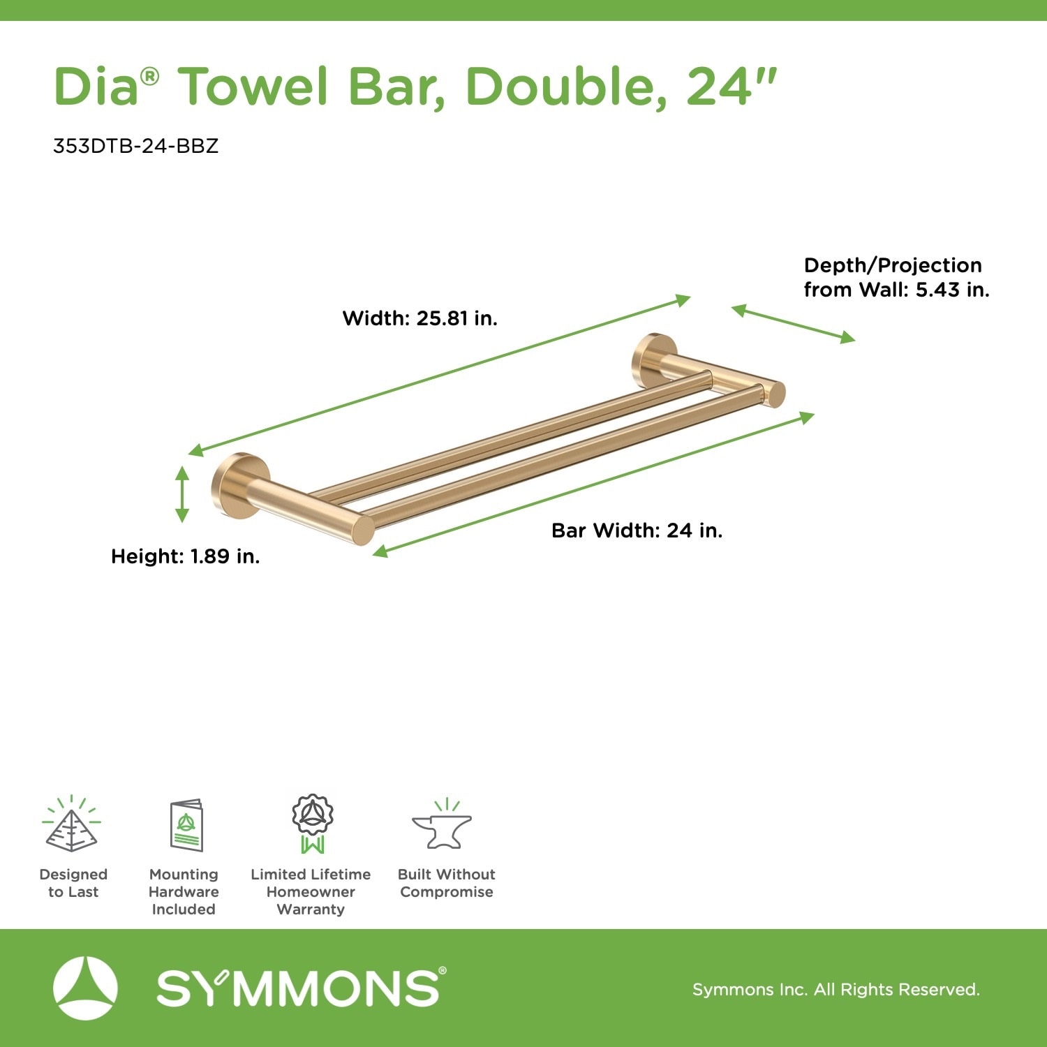 Symmons 353DTB-24-BBZ d060350 - View #2
