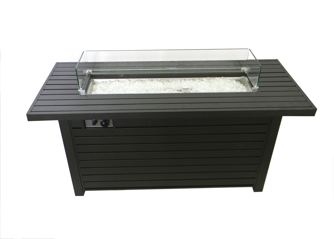 Hiland AFP-RT-WS 54-in W Black Mocha Aluminum Rectangle Liquid propane Fire pit