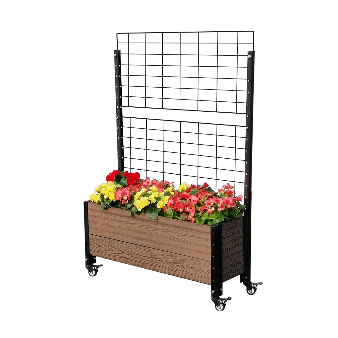 Everbloom K2120 14.0-in W x 36.0-in L x 53.0-in H Elevated Brown Composite Raised Garden Bed