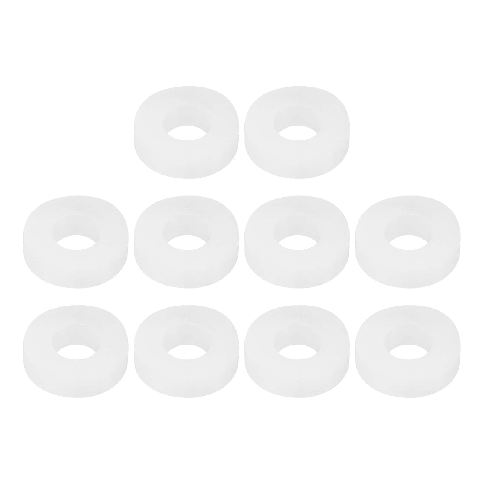 Ahfiwaso  Silicone Rubber Flat Washer 10 pcs White Heat Resistant Sealing O Ring Water Hose Gasket Kit for Plumbing Valve Machinery HVAC
