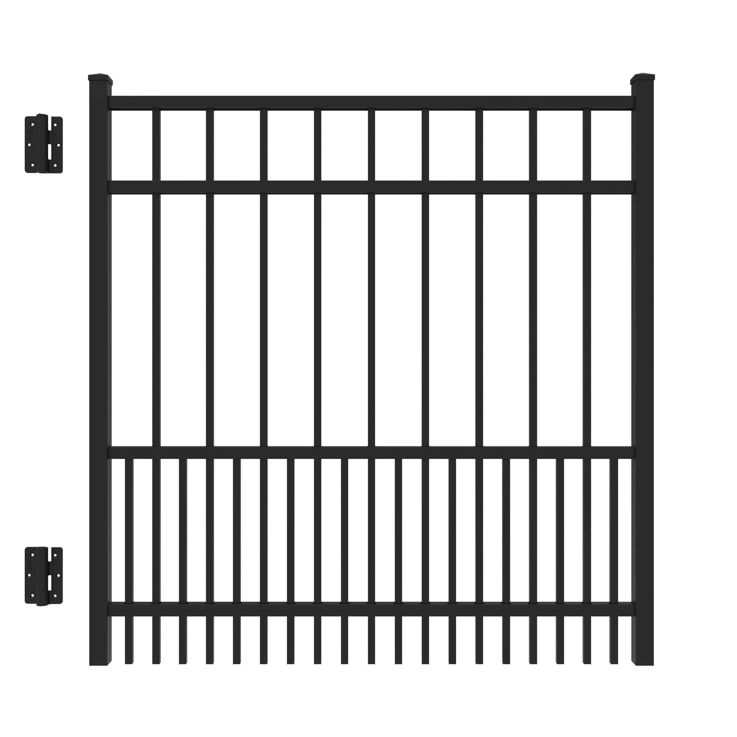 Freedom 73020847 Sydney 4-ft H x 4-ft W Black Aluminum Decorative Walk-thru Spaced picket Fence gate