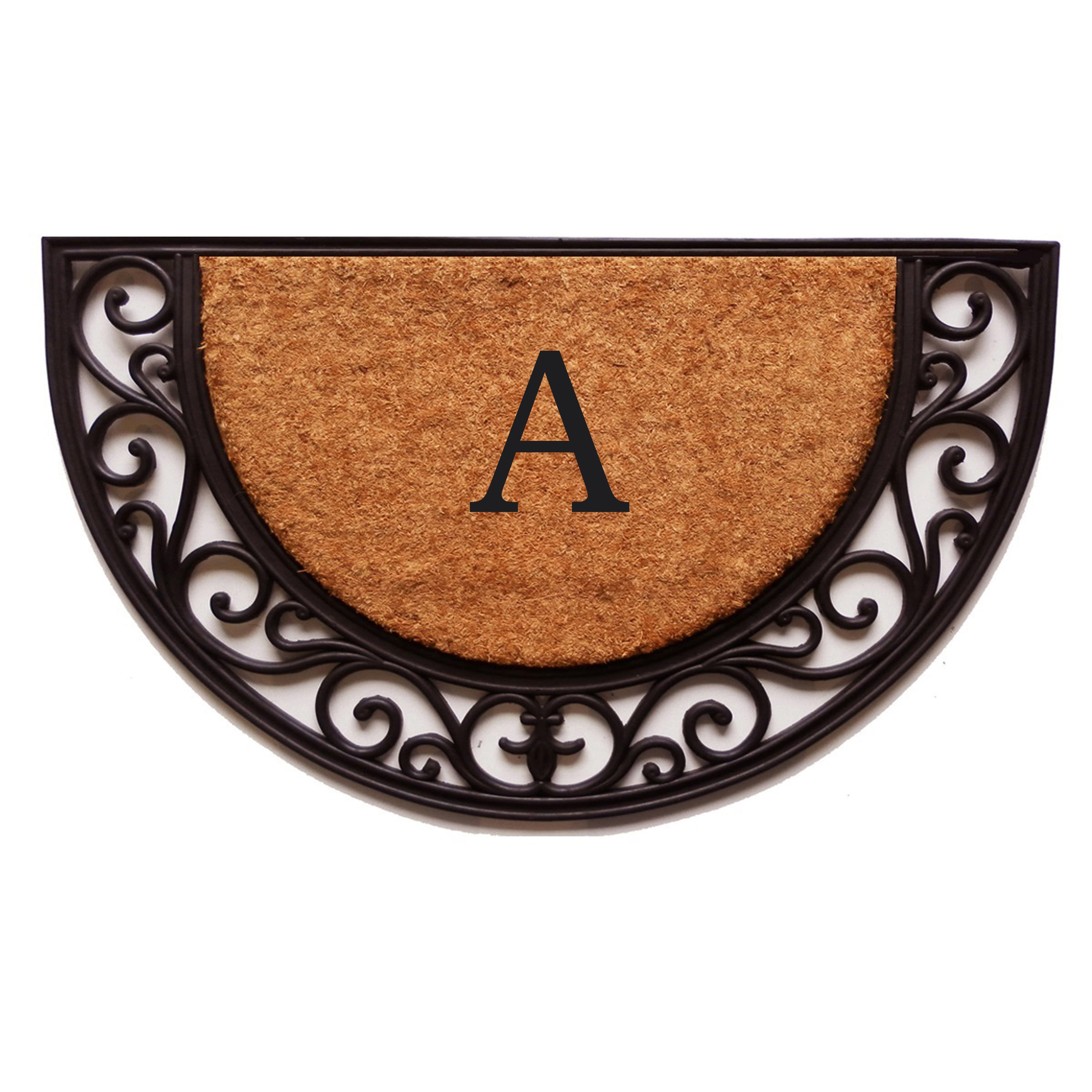 Callowaymills 100141830A Natural/Black Coir/Rubber Non-Slip Grip Indoor or outdoor Decorative Door Mat