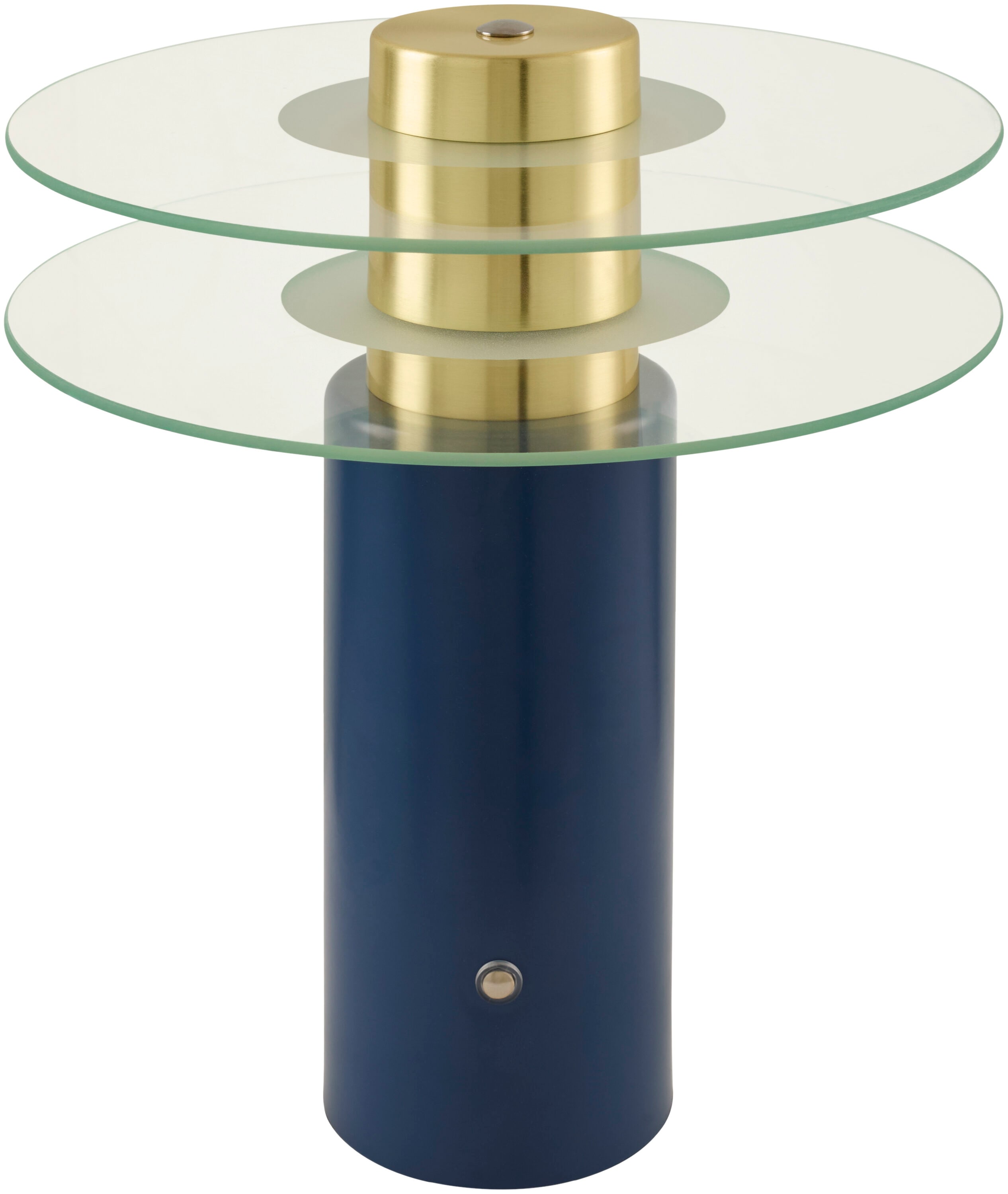 Livabliss Dualis 10-in Clear/Dark Blue LED On/Off switch Table Lamp with Glass Shade