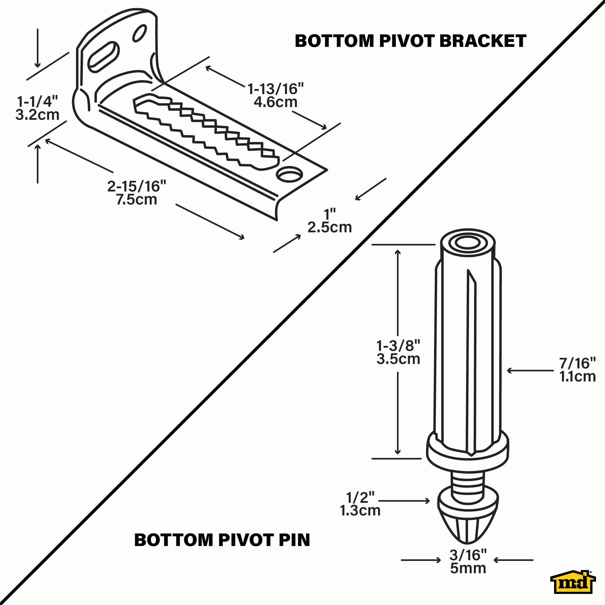 M-D 45107 Bifold-Closet-Door-Pivot-Brackets - View #2