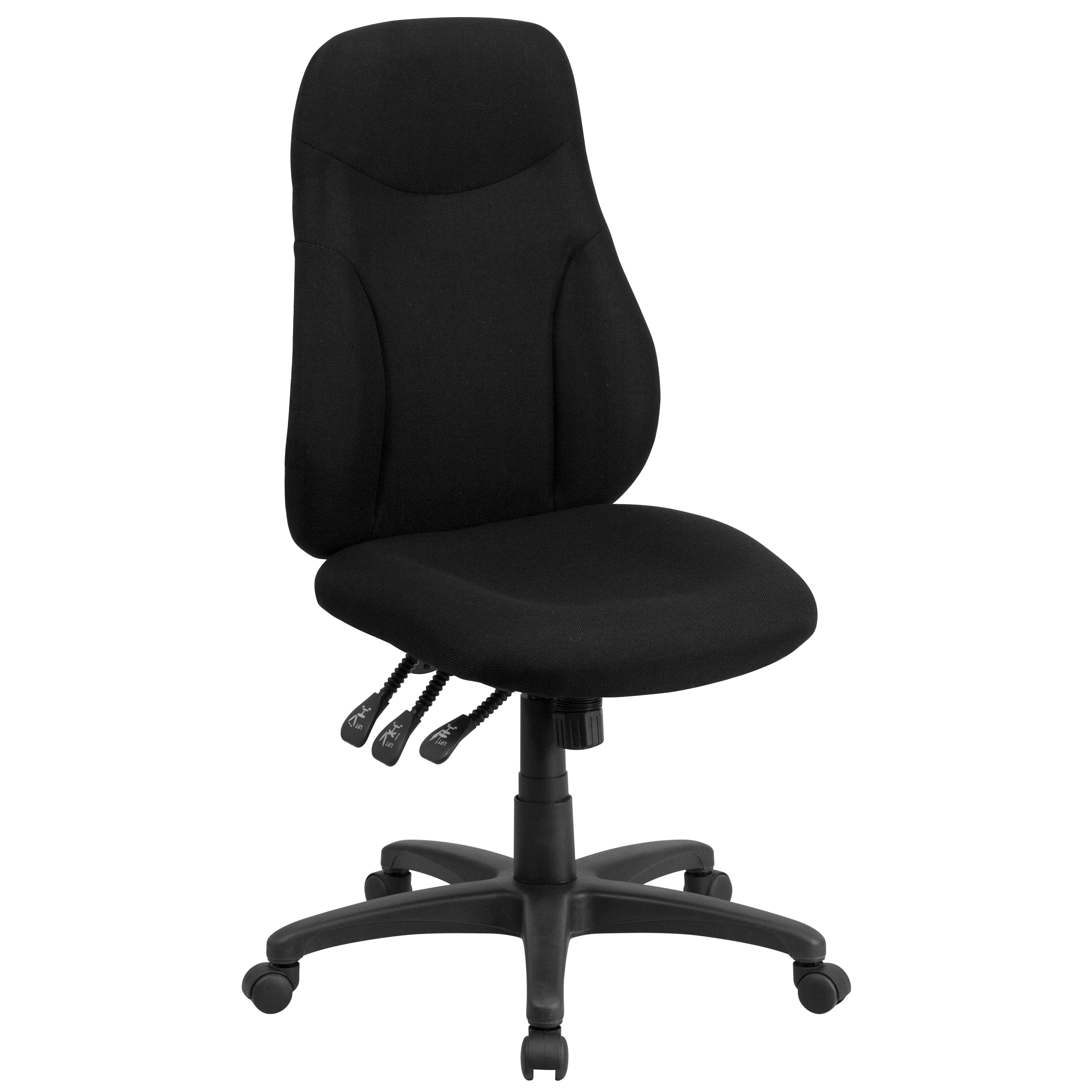 Flash Furniture 889142003229 Hughes Black Contemporary Adjustable Height Swivel Fabric Task Chair