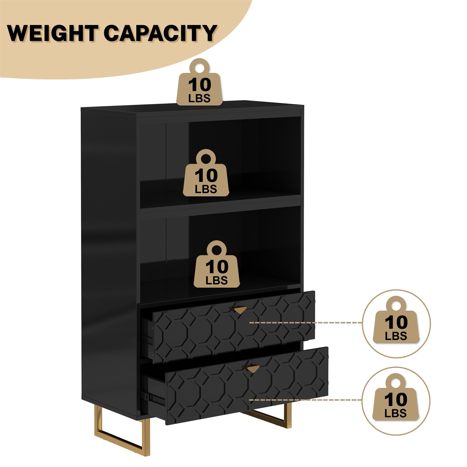 Mondawe MO-BC1-BK bookcases - View #6