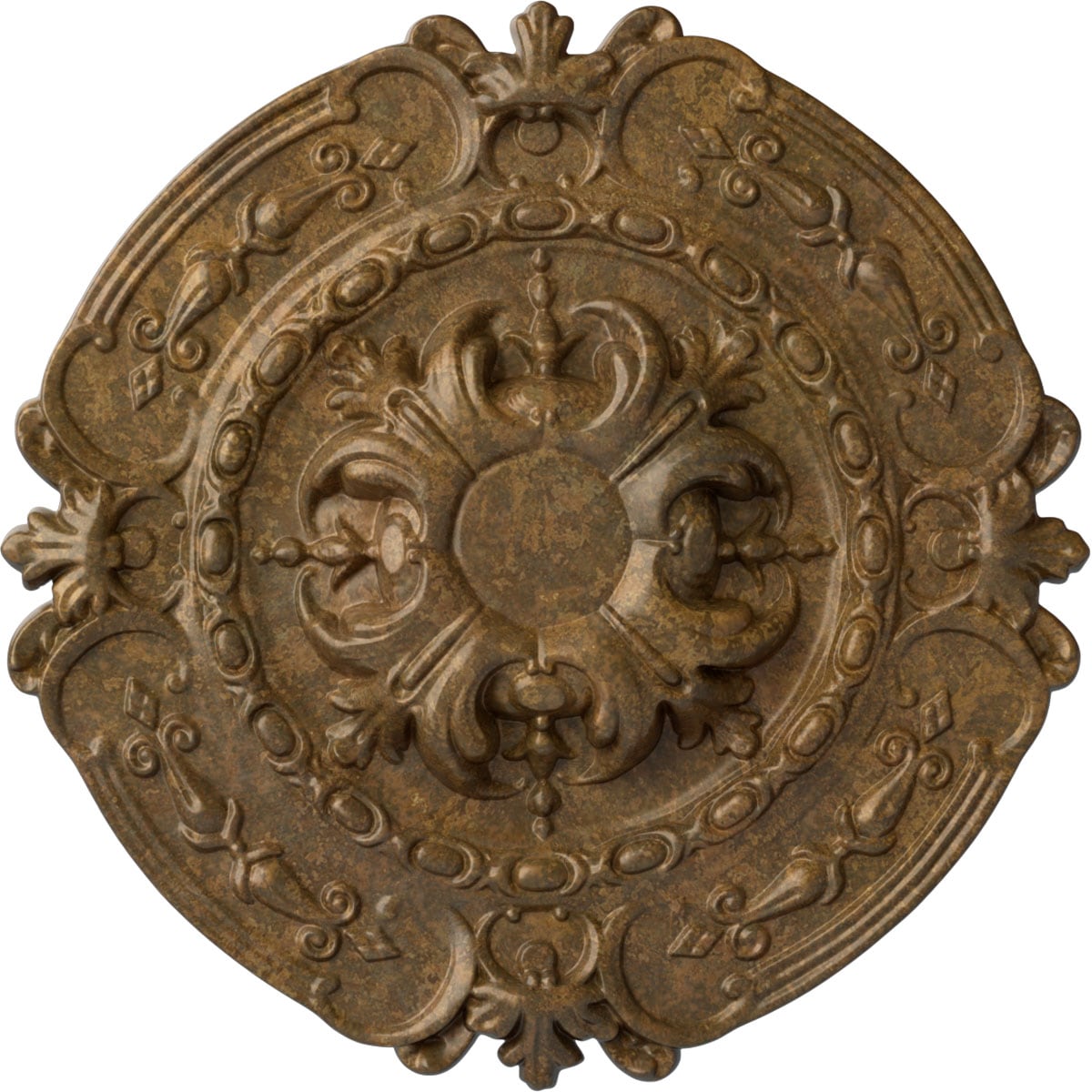 Ekena Millwork CM17SORZS Southampton 16.375-in W x 16.375-in L Painted Rubbed Bronze Polyurethane Whole Ceiling Medallion