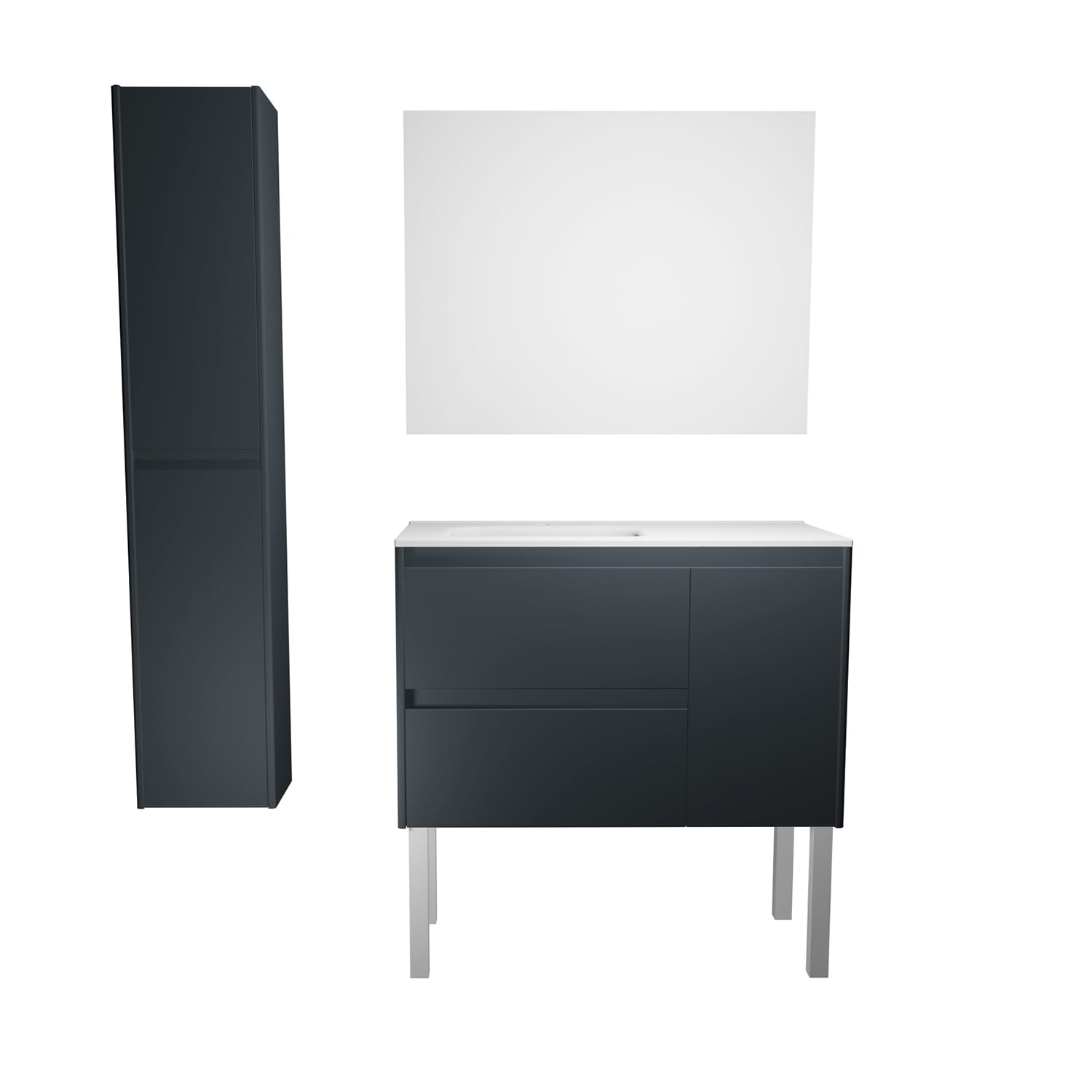 WS Bath Collections AMBRA 90F PACK 2 AN Bath-Vanity-Combo - View #3