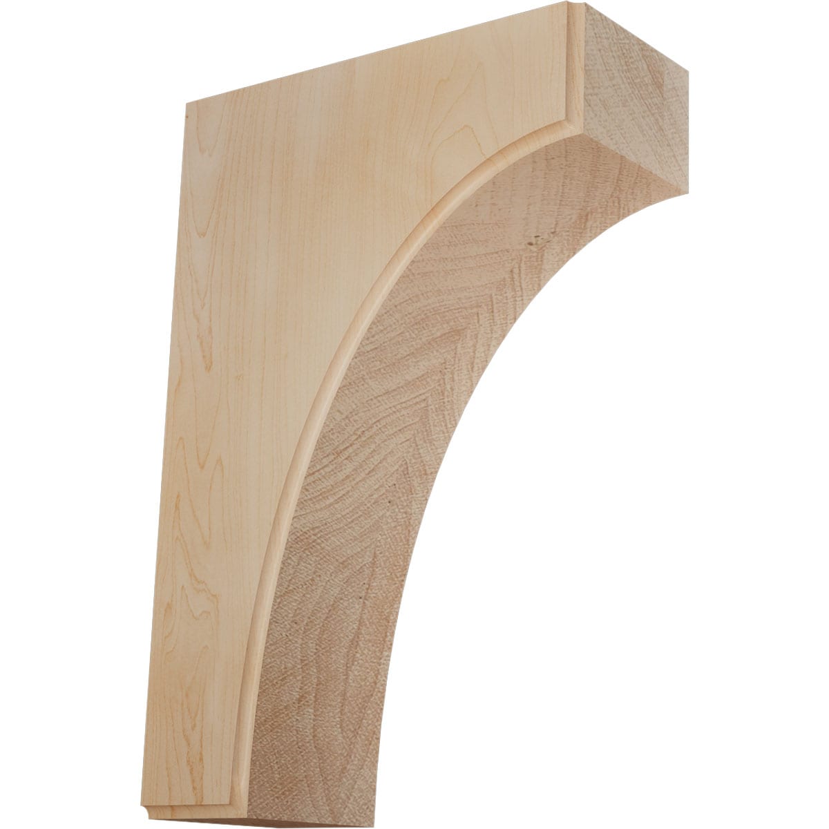 Ekena Millwork BKTW04X08X12CVMA Clarksville 3-1/2-in x 8-in x 12-in Maple Brown Wood Standard bracket