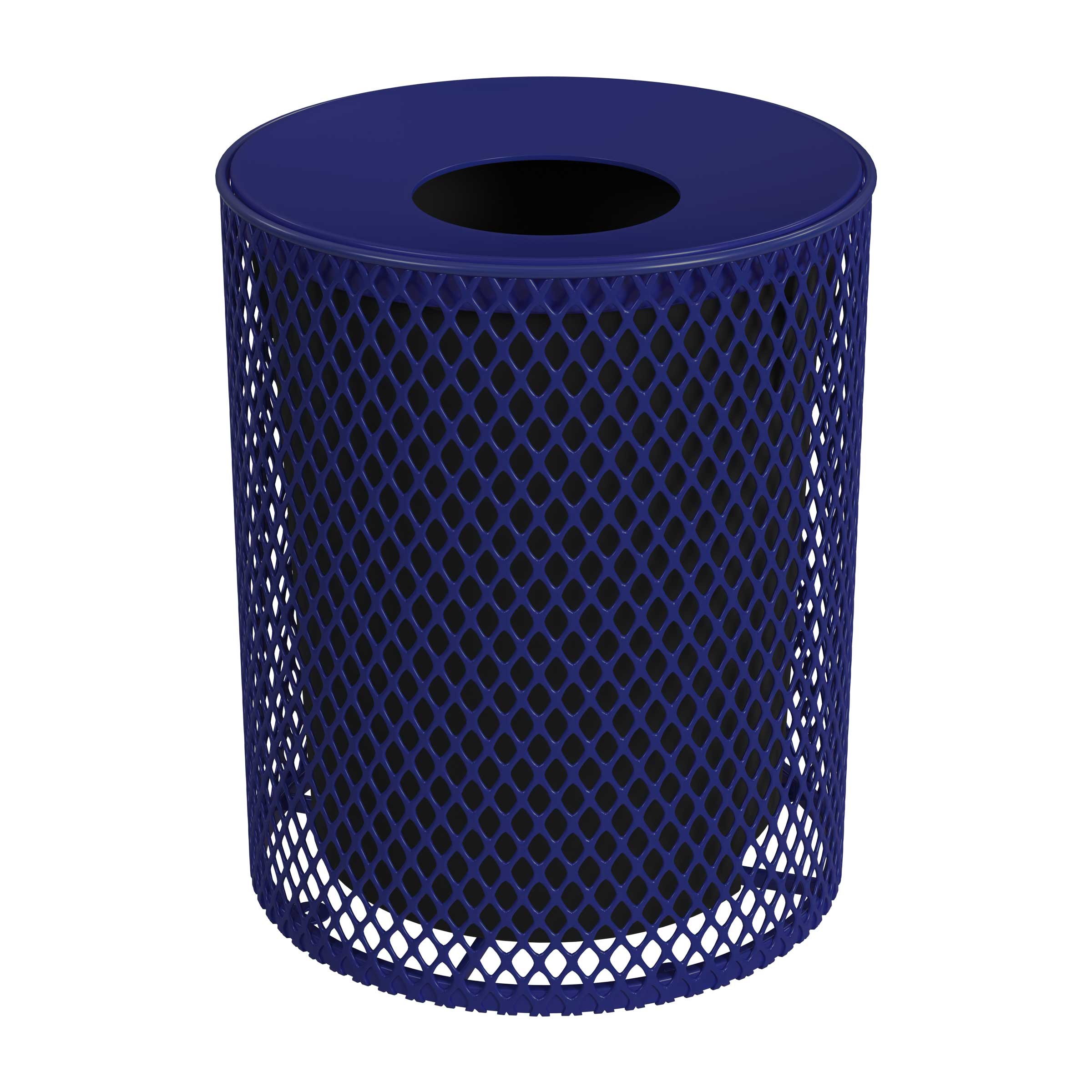 LeisureCraft 32 Gallon Navy Steel Kitchen Detached Lid Trash Can