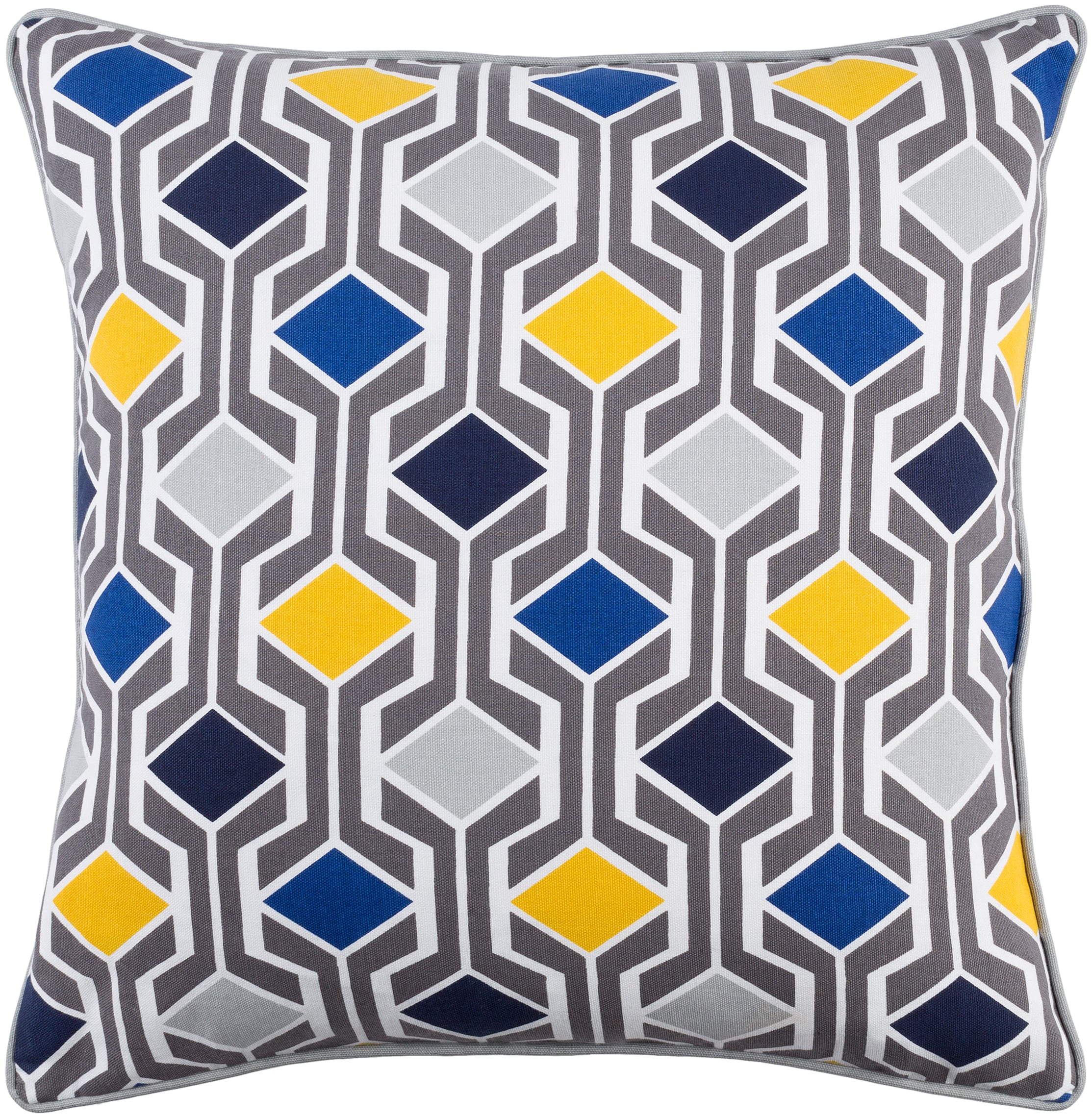 Surya INGA7032-1818P Inga 18-in x 18-in Navy Indoor Decorative Pillow