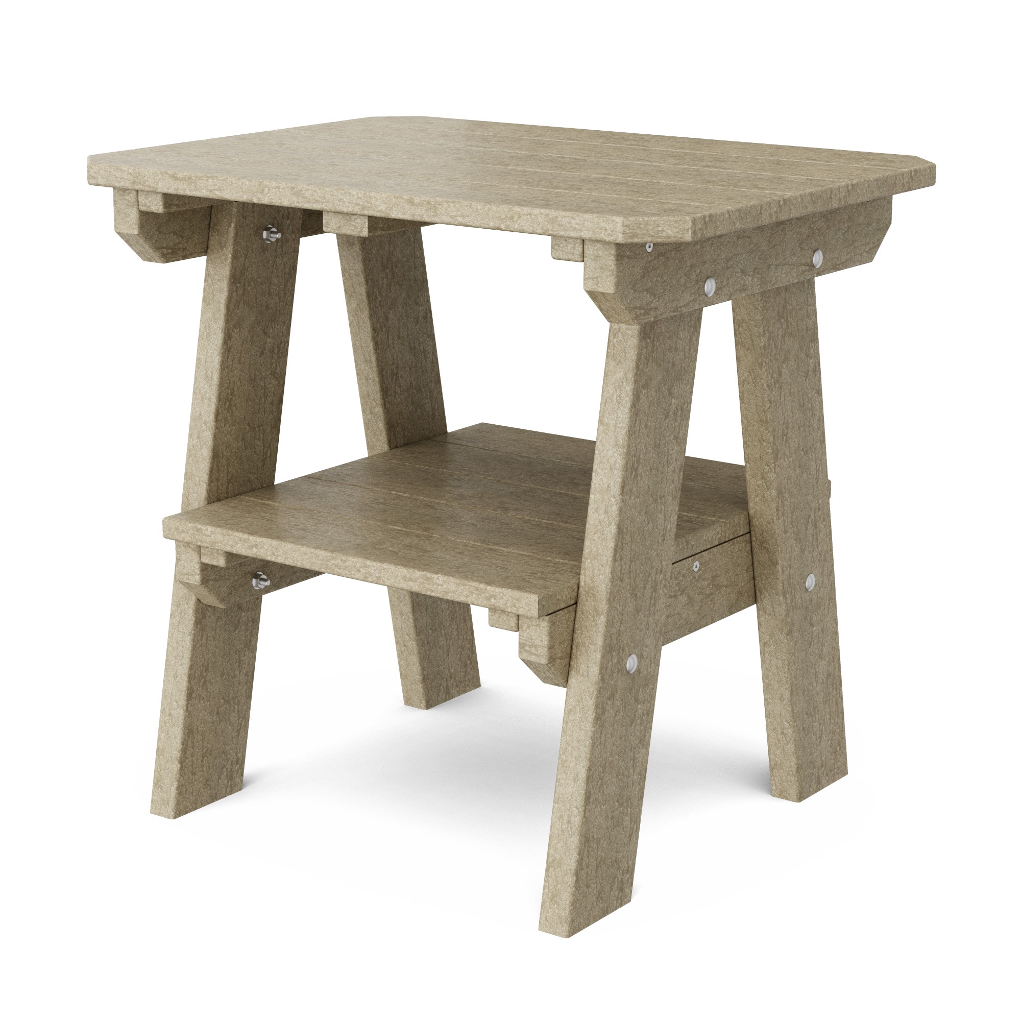 Wildridge LCC-120-WW Heritage Two Tier Rectangle Outdoor End Table 17.5-in W x 23.5-in L