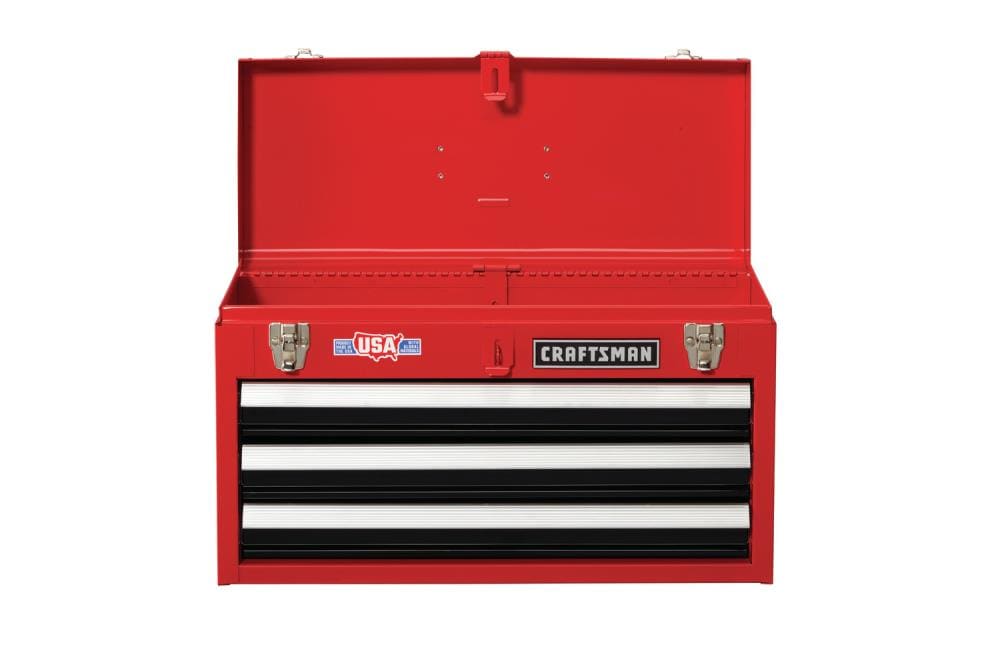 CRAFTSMAN Portable 20.5-in Ball-bearing 3-Drawer Red Steel Lockable Tool Box