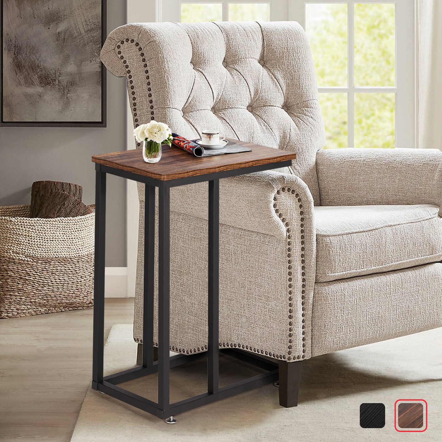 Vecelo LOE-DC-ST01-BROWN End-Tables - View #2