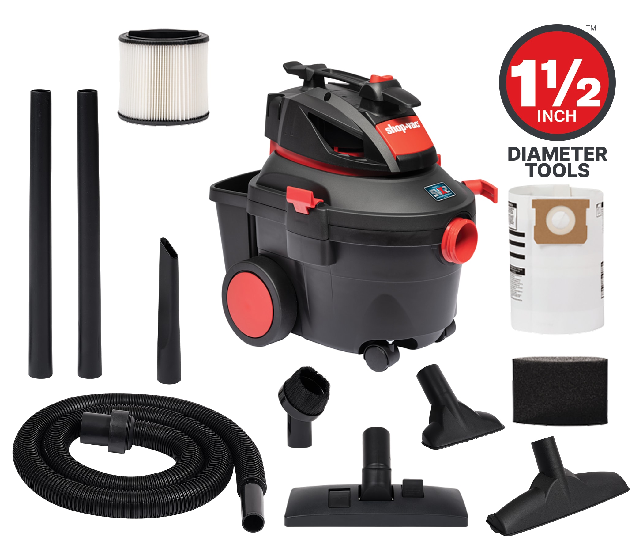 Shop-Vac 6-Gallons 3.5-HP Corded Wet/Dry Shop Vacuum with Accessories  Included in the Shop Vacuums department at