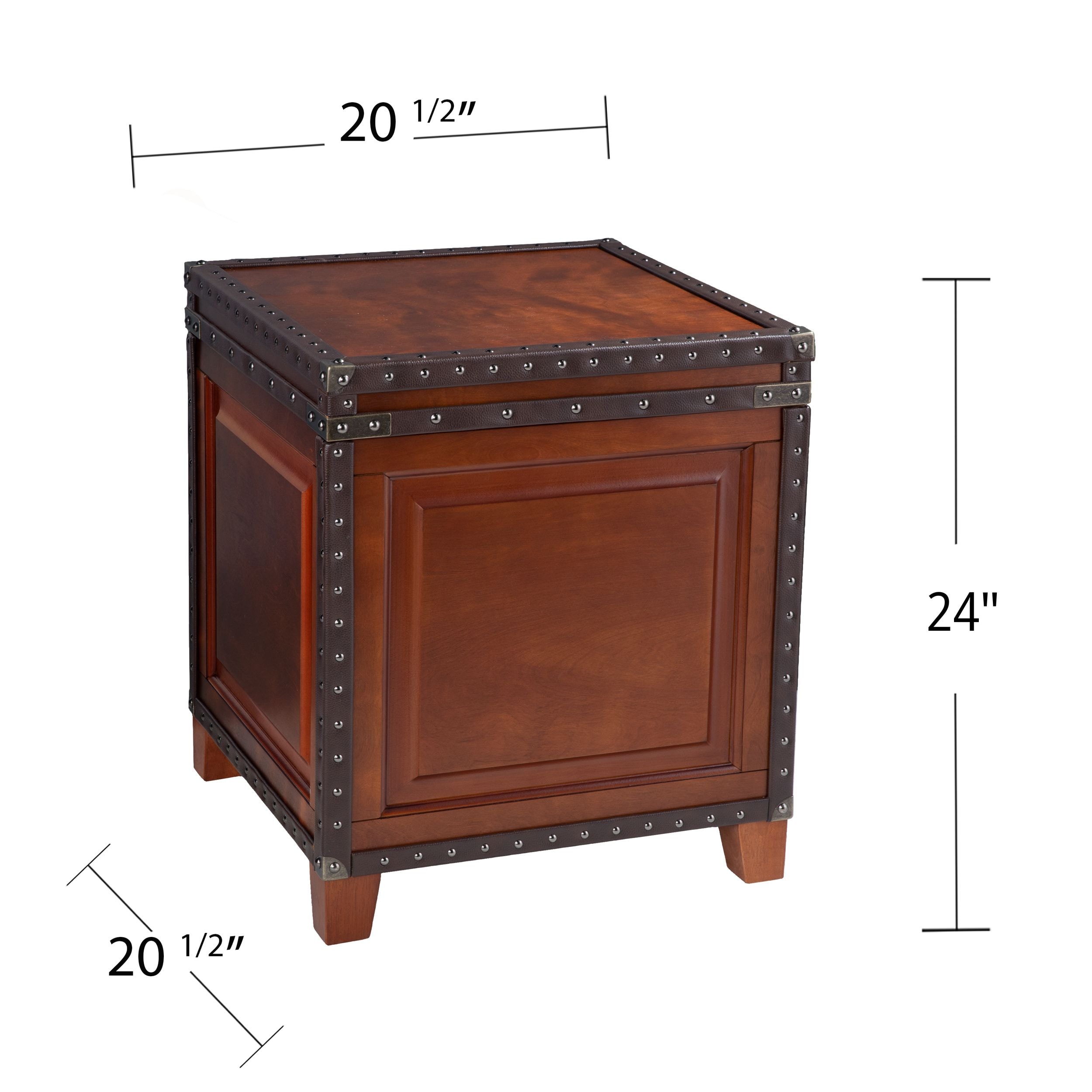 Boston Loft Furnishings Corey 20.5-in W x 24-in H Chestnut and Espresso  Wood Veneer Craftsman End Table with Storage Assembly Required in the End  Tables department at