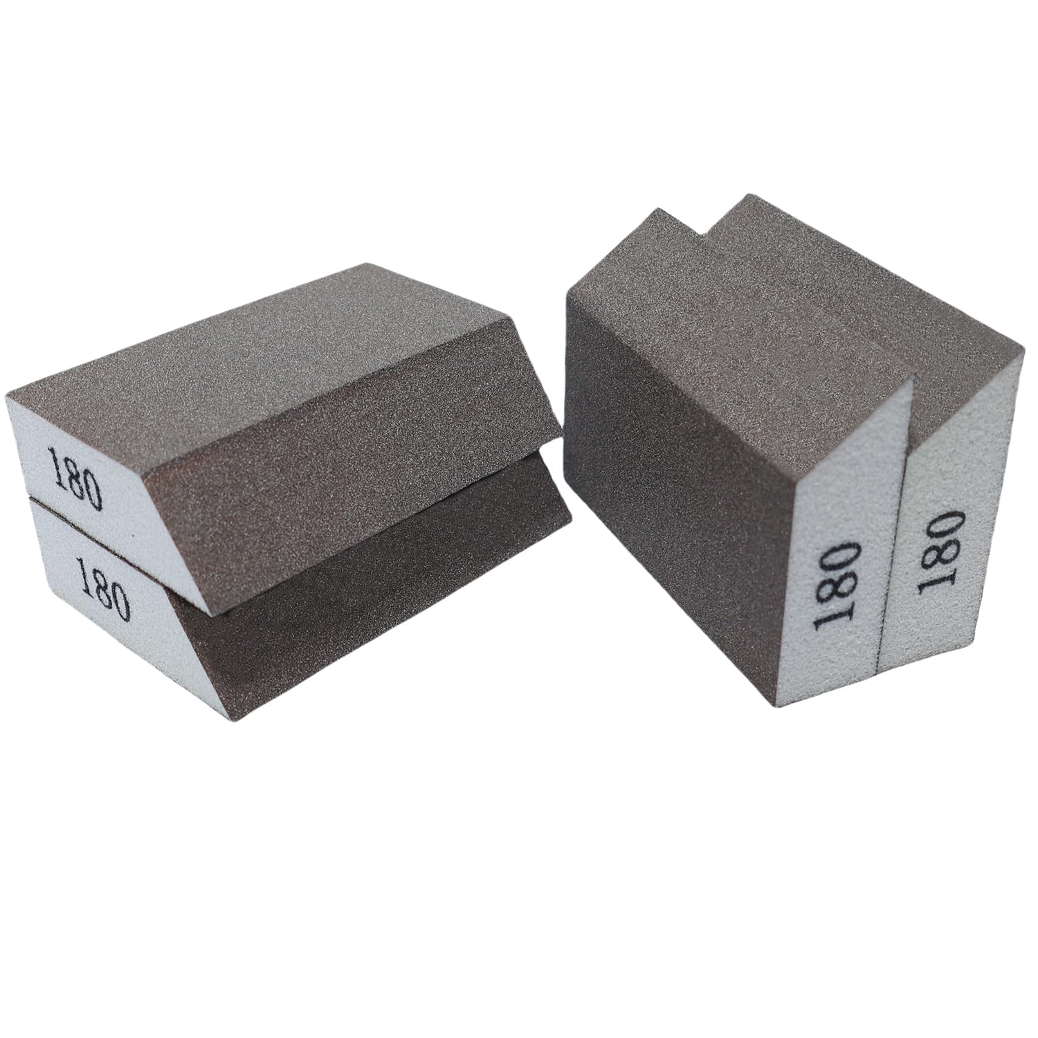 KIWDZFU  4 Pack 180 Grit Single Angle Sanding Sponge Washable and Reusable Hand Sanding Blocks for Wood Drywall Metal durable home and garden