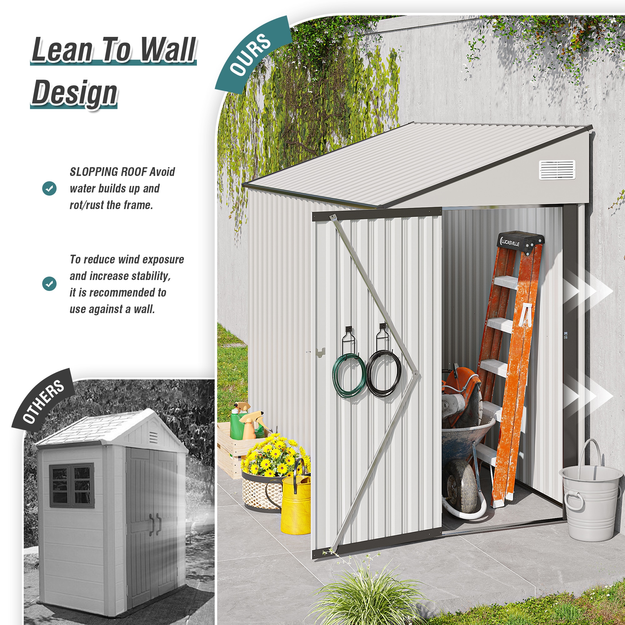 WELLFOR GIZHE758BN Metal-Storage-Buildings-Sheds - View #4