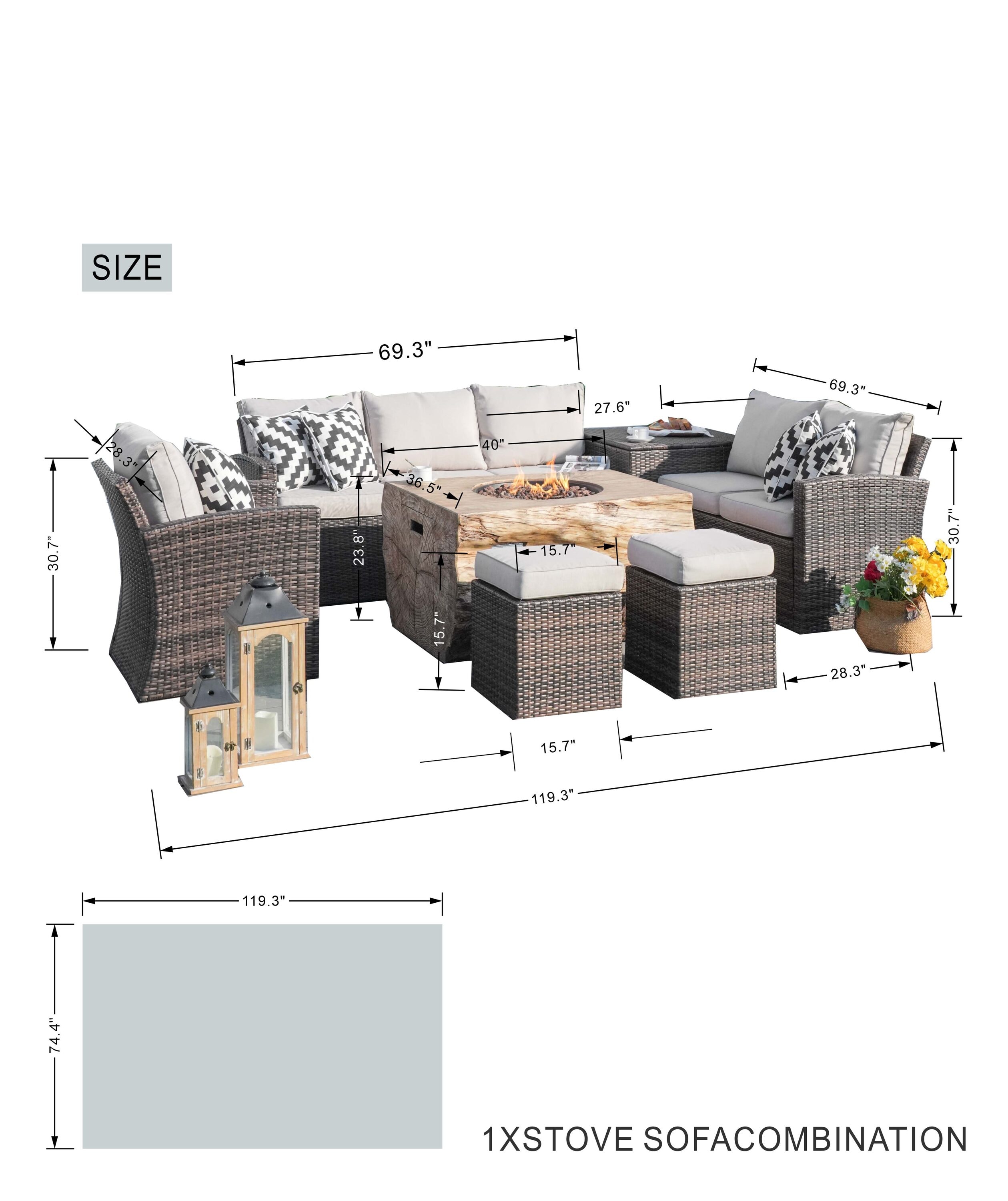 Moda Furnishings MAG-1403B-2170-B Patio-Conversation-Sets - View #4