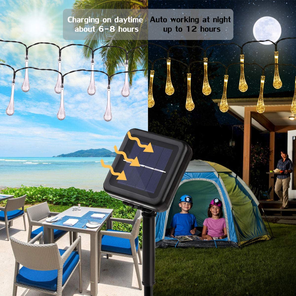 SOCIALITE Solar Powered LED Patio Bulb String Lights - 2 Pack - 20 feet -  On Sale - Bed Bath & Beyond - 26855431