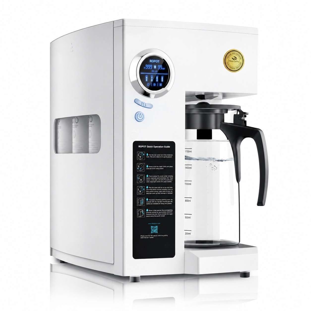 Phyfalip -  Countertop Reverse Osmosis Water Filter System 6 Stage Purification with UV Light Rem...