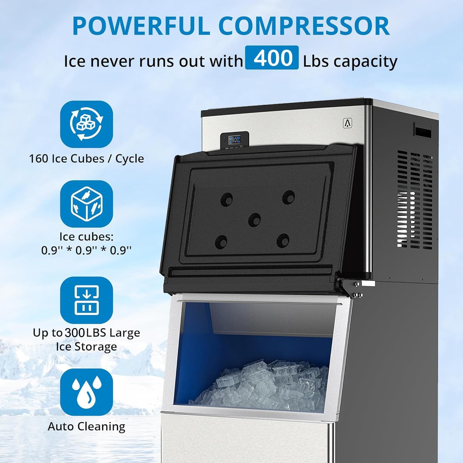 Qeetex LHF-ZBJ-PHO-0X8XBYDI Commercial-Ice-Makers - View #2