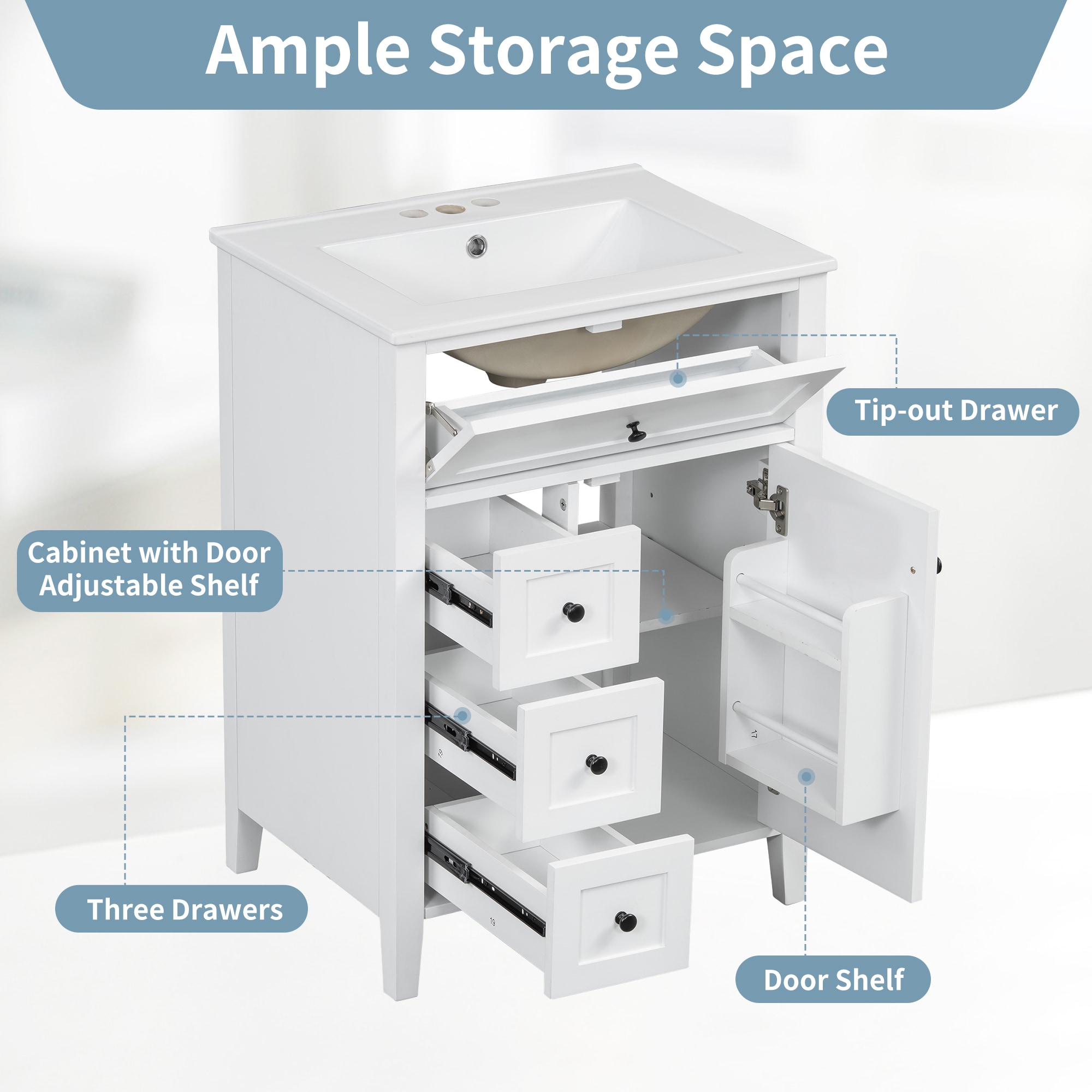 WELLFOR WA-MBF-7236 Bath-Vanity-Combo - View #9