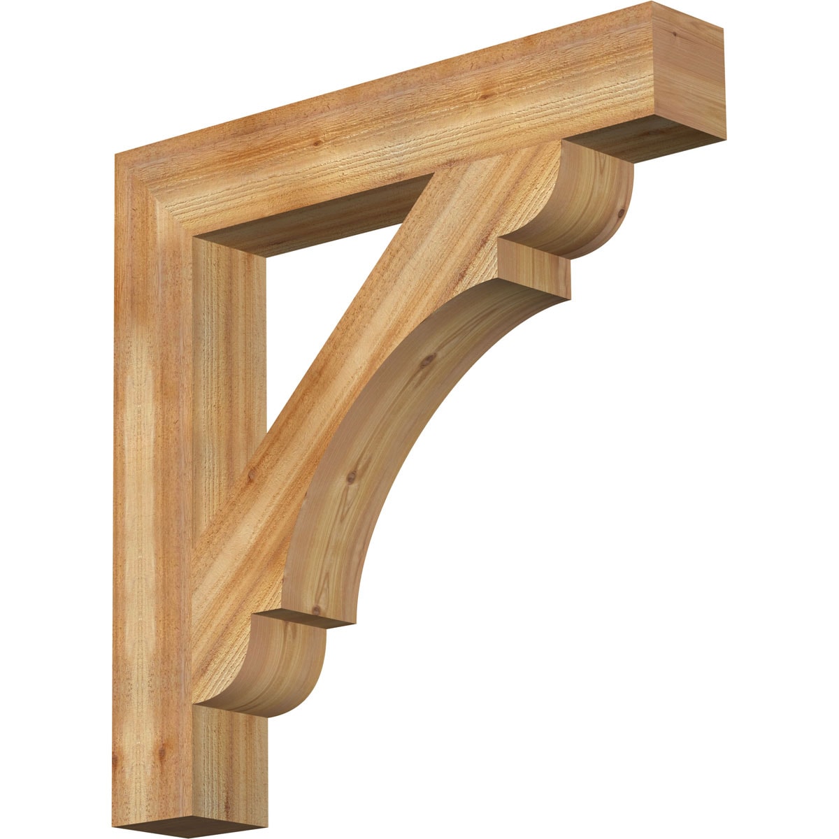 Ekena Millwork BKT06X38X38OLY05RWR Olympic block rough sawn 6-in x 38-in x 38-in Western red cedar Brown Wood Standard bracket