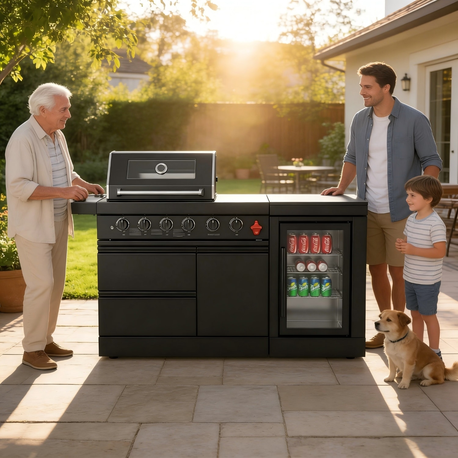 Wooakway - 65 Inch Stainless Steel 4 Burner 72000 BTU Deluxe Gas Outdoor Kitchen Barbecue Island ...