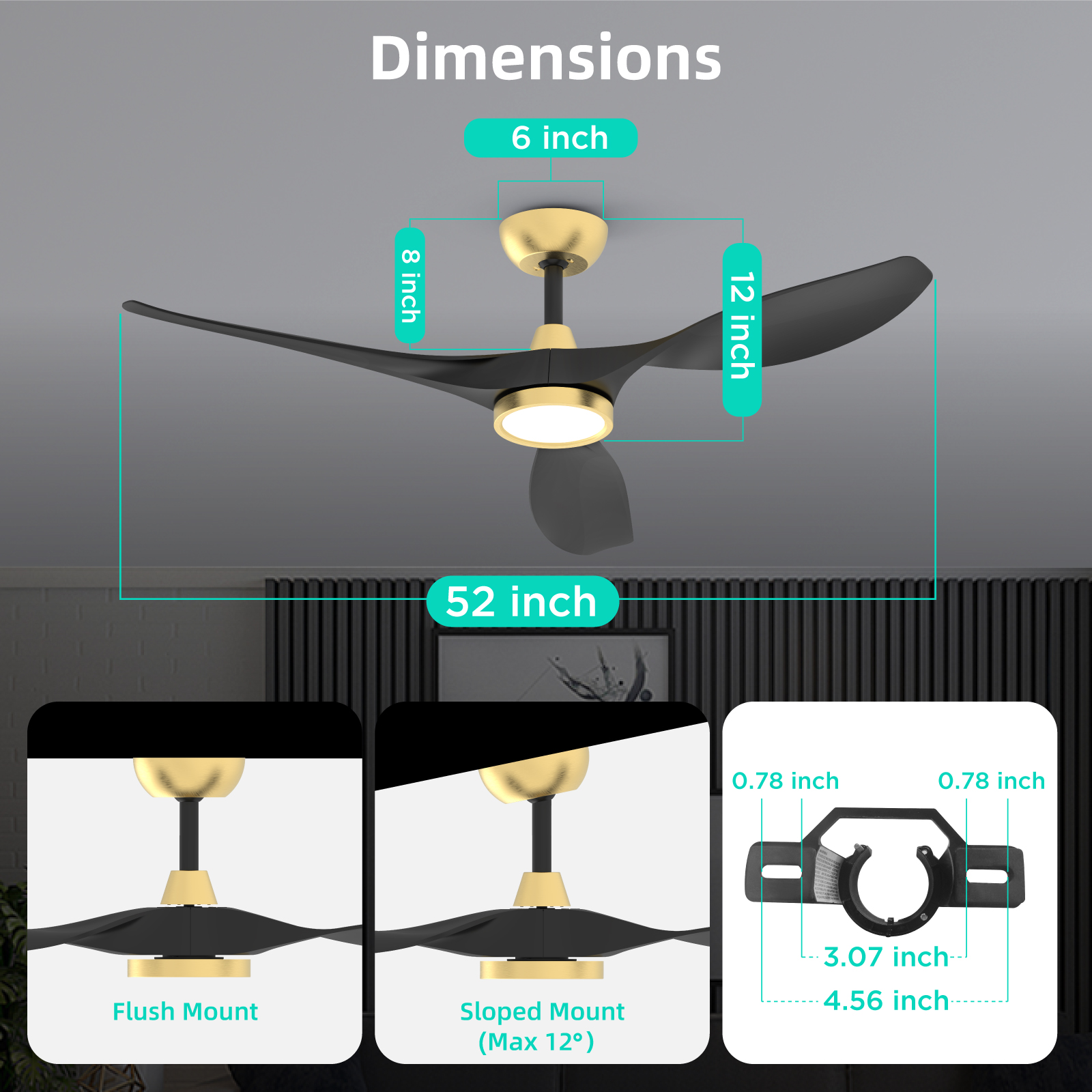 ocioc OC52-BG-3D-R3 Ceiling-Fans - View #5