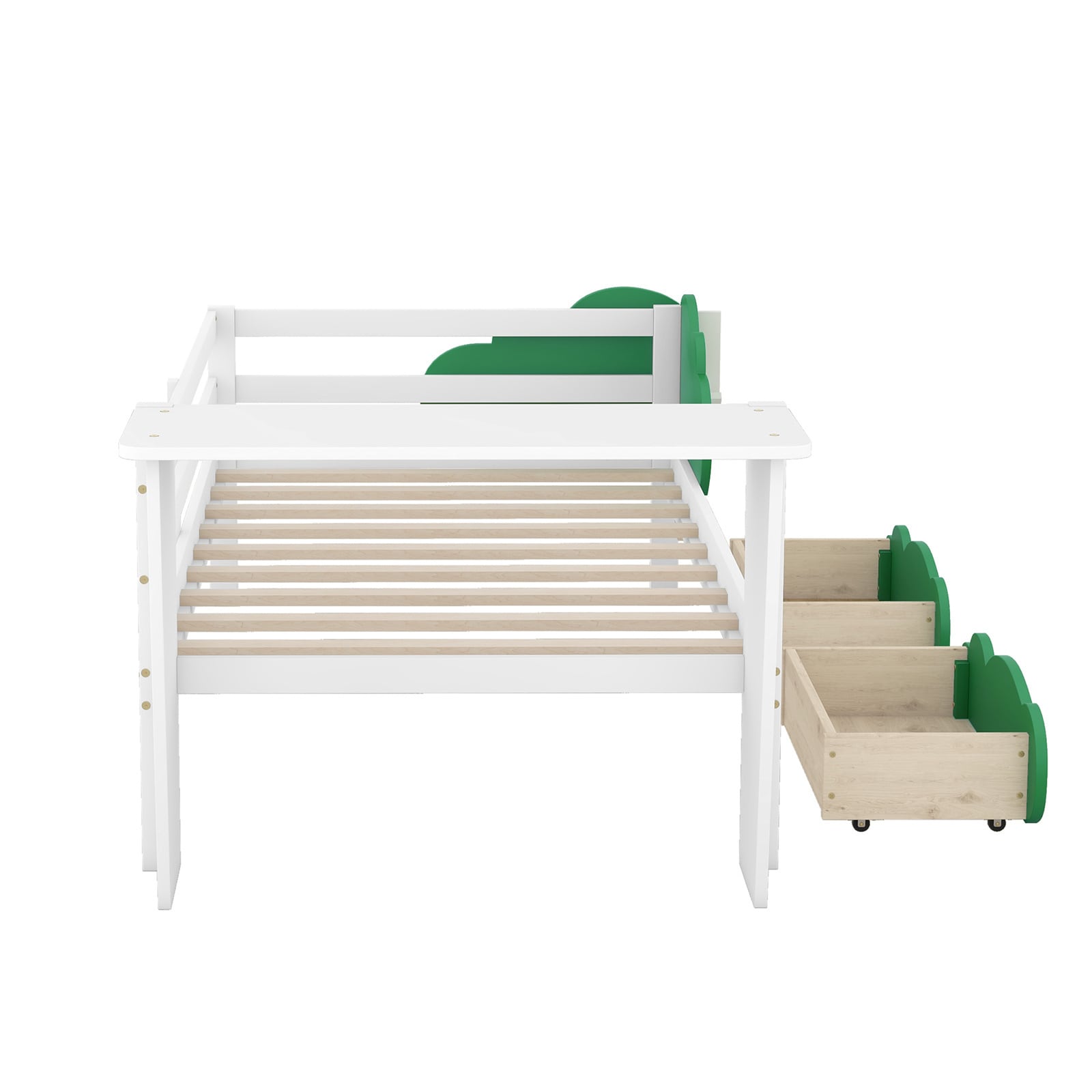 BESTCOSTY Contemporary White Twin Daybed with Unique Leaf-Shaped ...