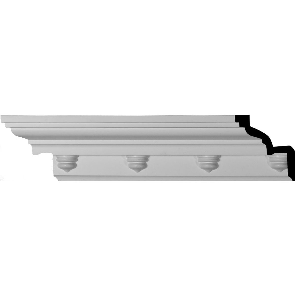 Primed White Polyurethane Nouveau Crown Moulding 94.5"