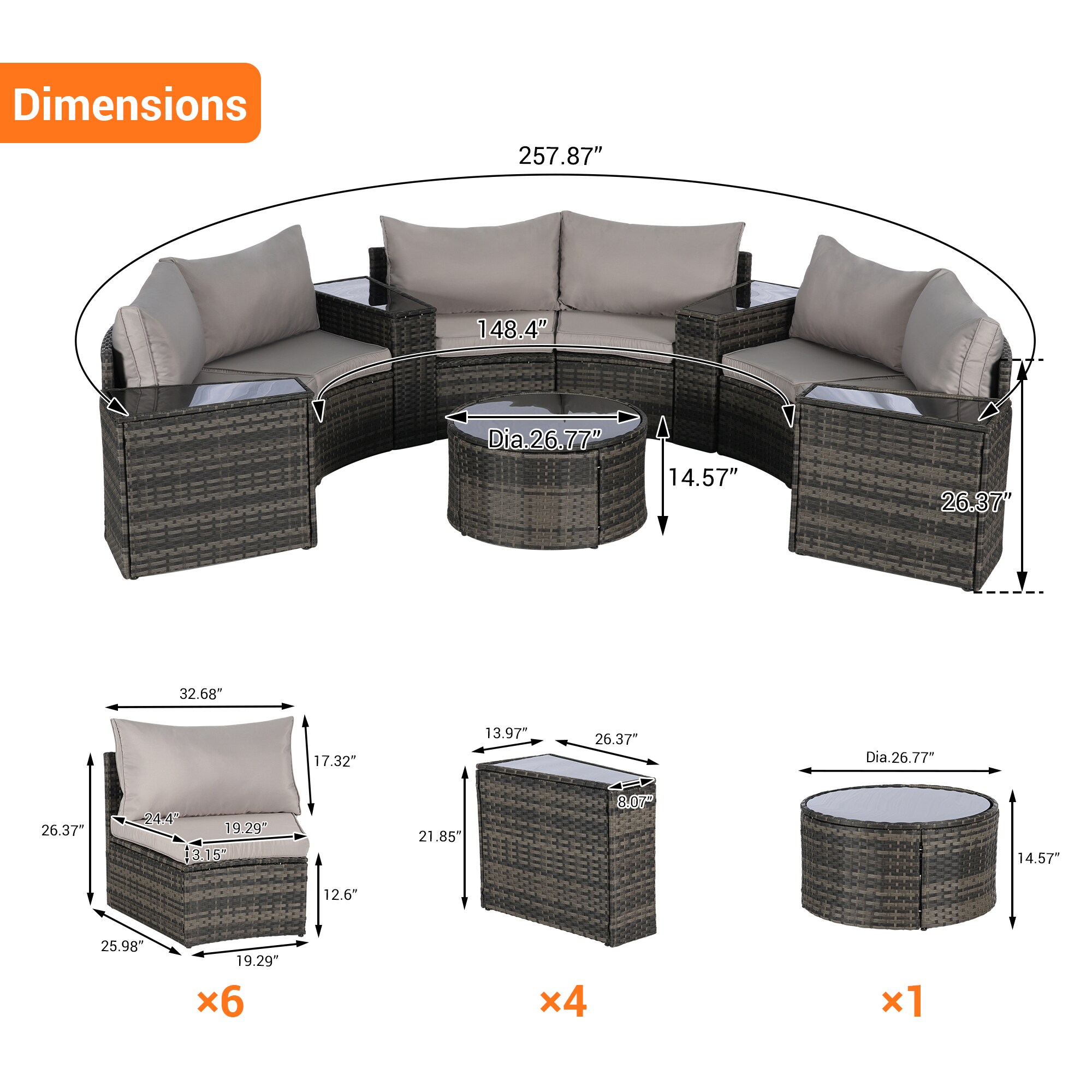 SINOFURN SYB670030LG Patio-Sofas-Daybeds - View #13