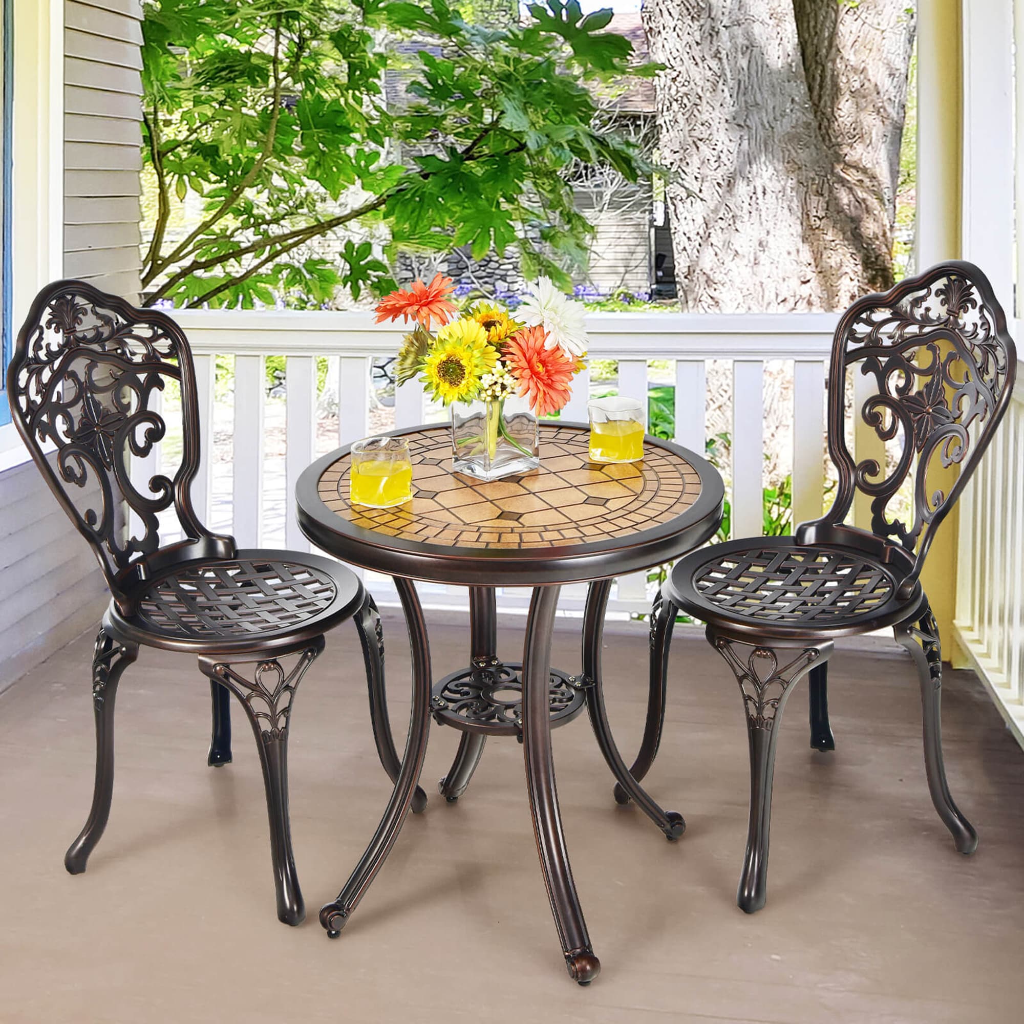 3 piece iron online patio set