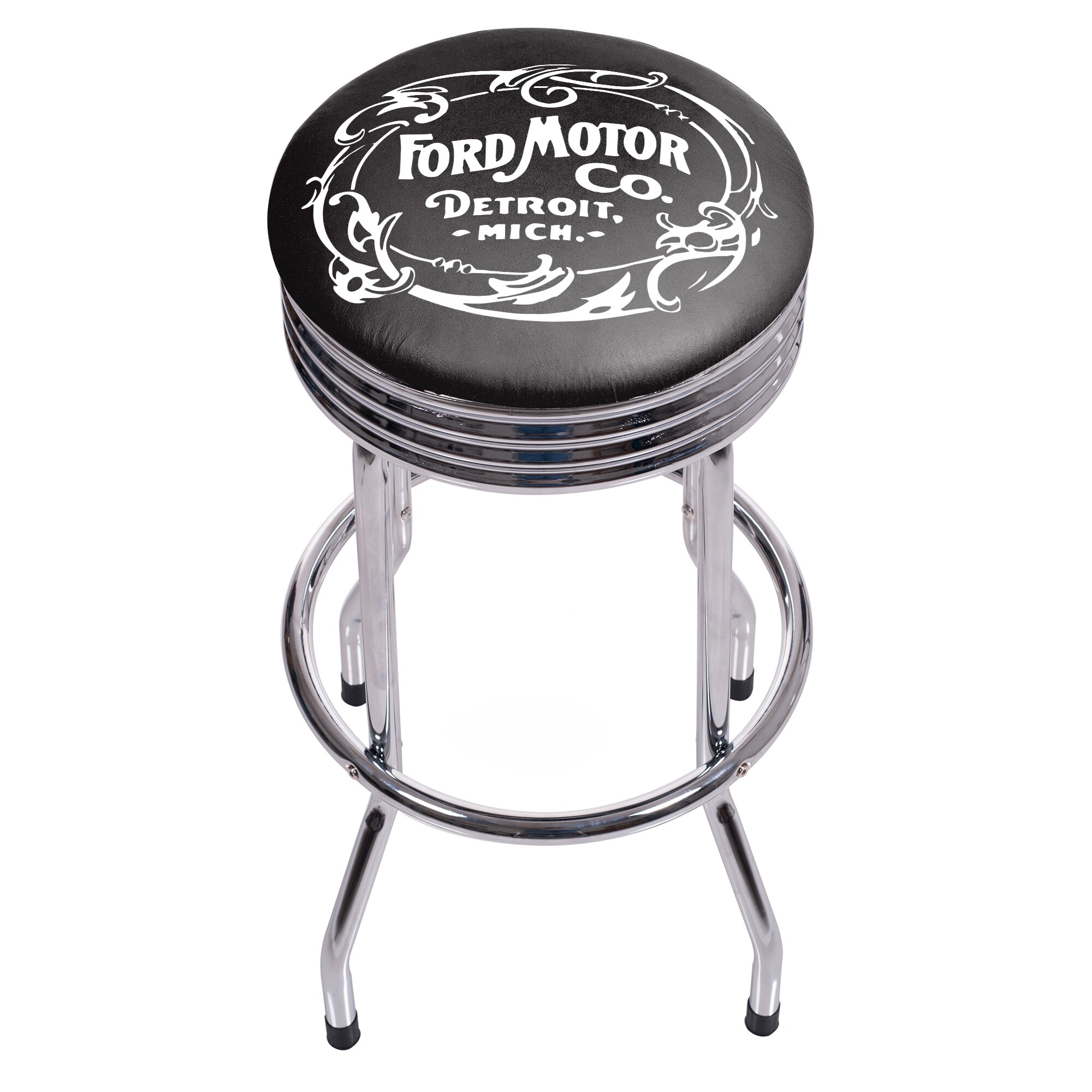 Trademark Gameroom FD1005-FM03 Bar Stools Chrome 5-in H Bar height Swivel Metal Backless Bar Stool