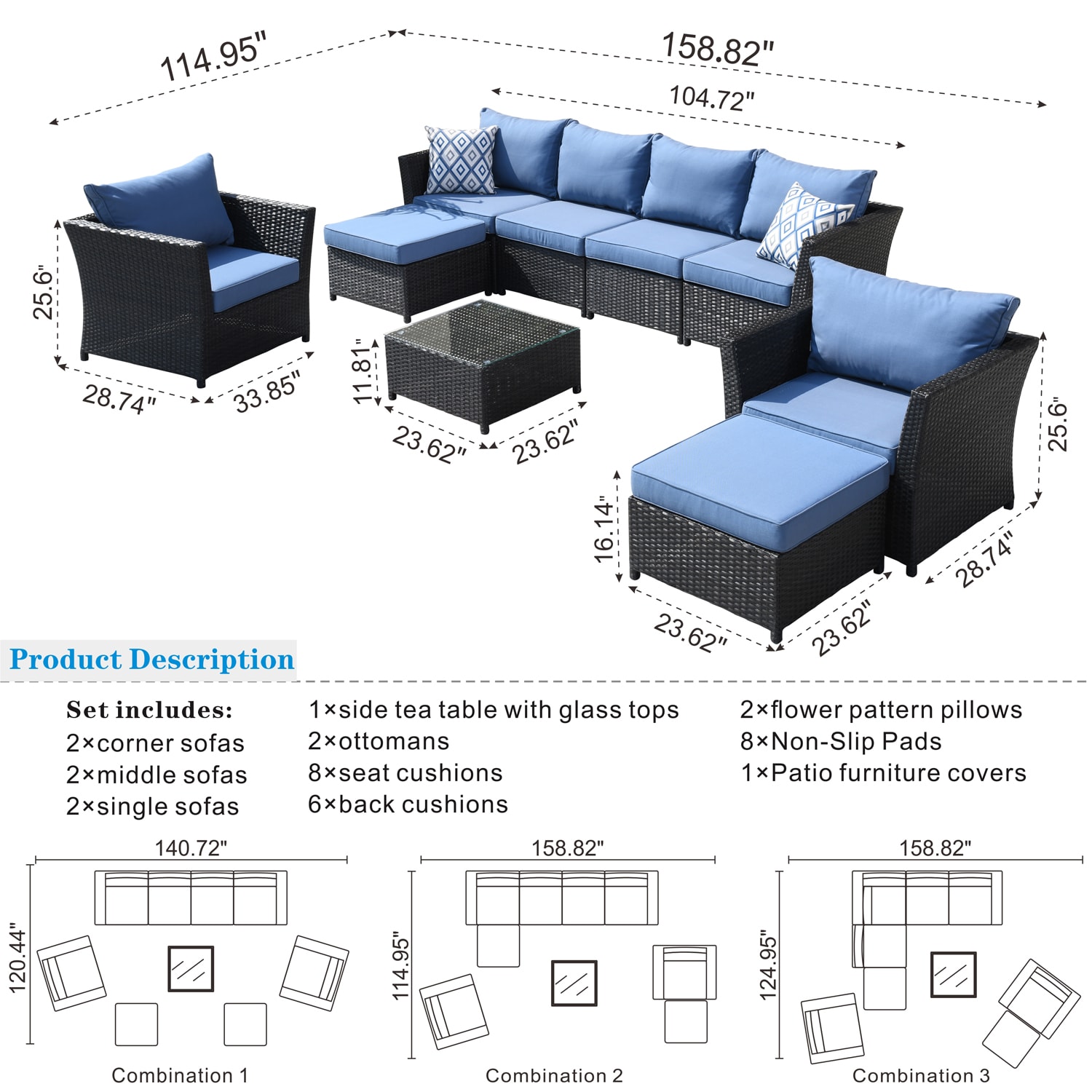 Ovios RS500-92 Patio-Conversation-Sets - View #6