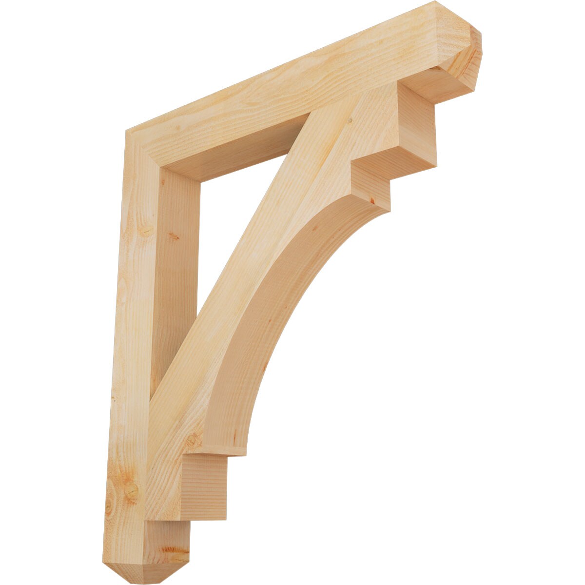 Ekena Millwork BKT06X42X48MRC04RDF Merced craftsman rough sawn 6-in x 42-in x 48-in Douglas fir Brown Wood Standard bracket