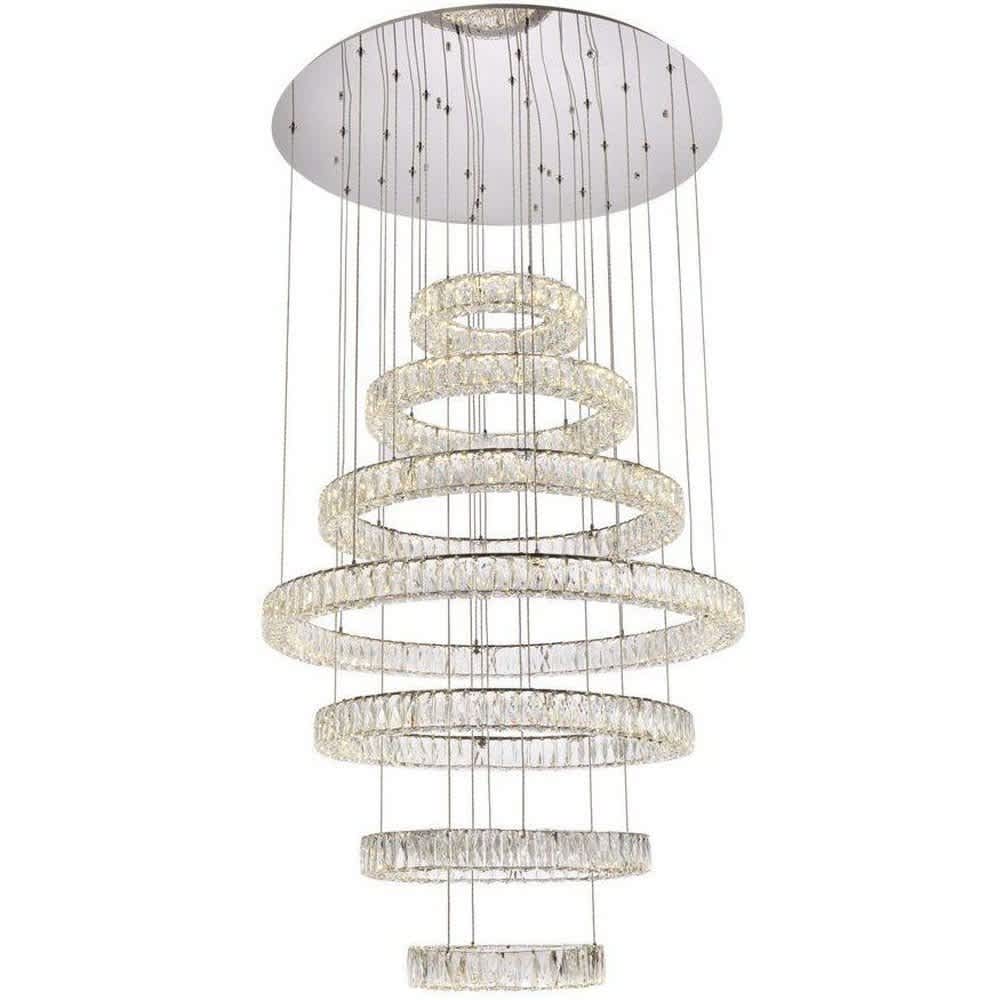 Elegant Lighting A-EL-3503G7LC Monroe 7 - Light -Modern Chrome / Crystal / Metal Chandelier