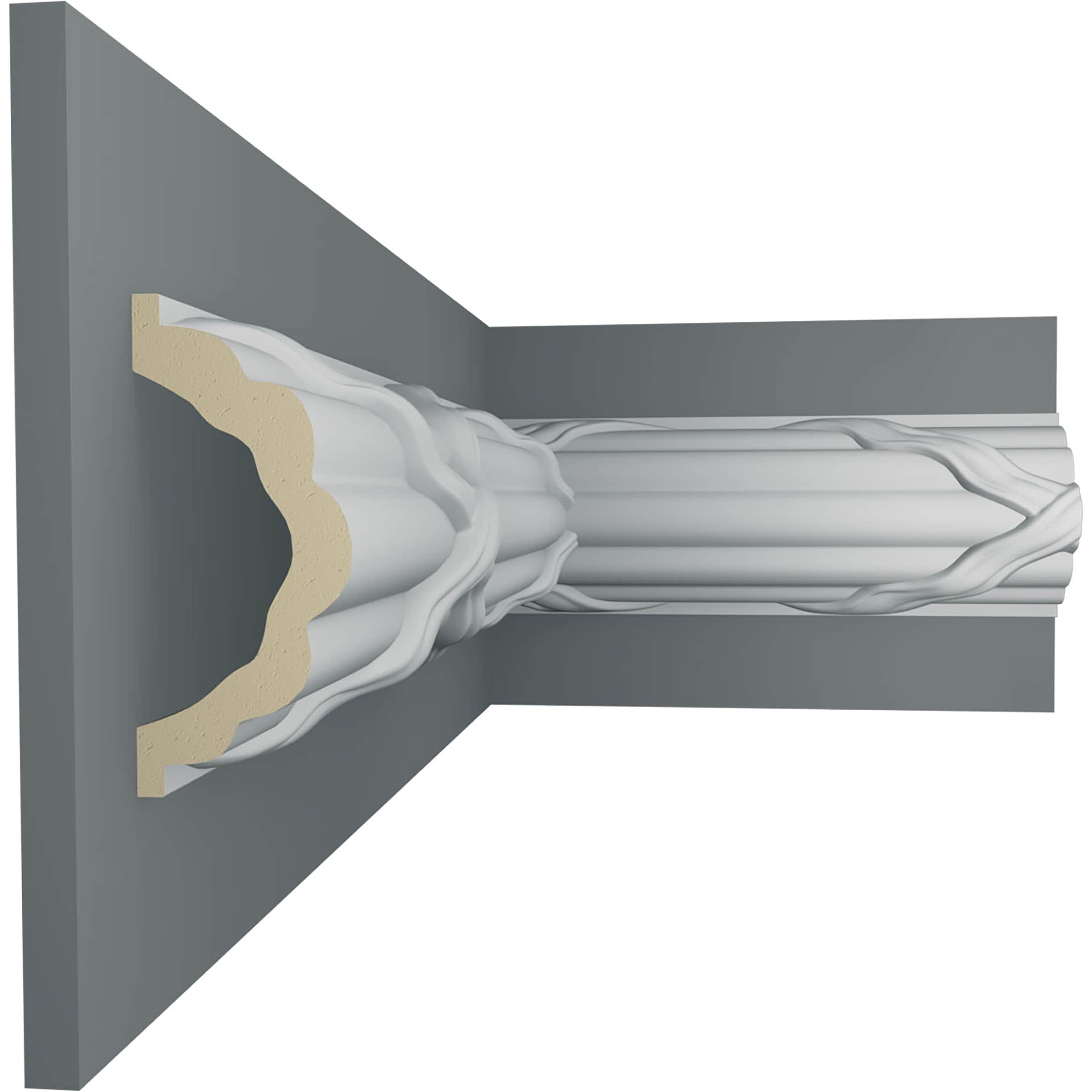 Gray Primed Urethane Reed and Ribbon Crown Moulding